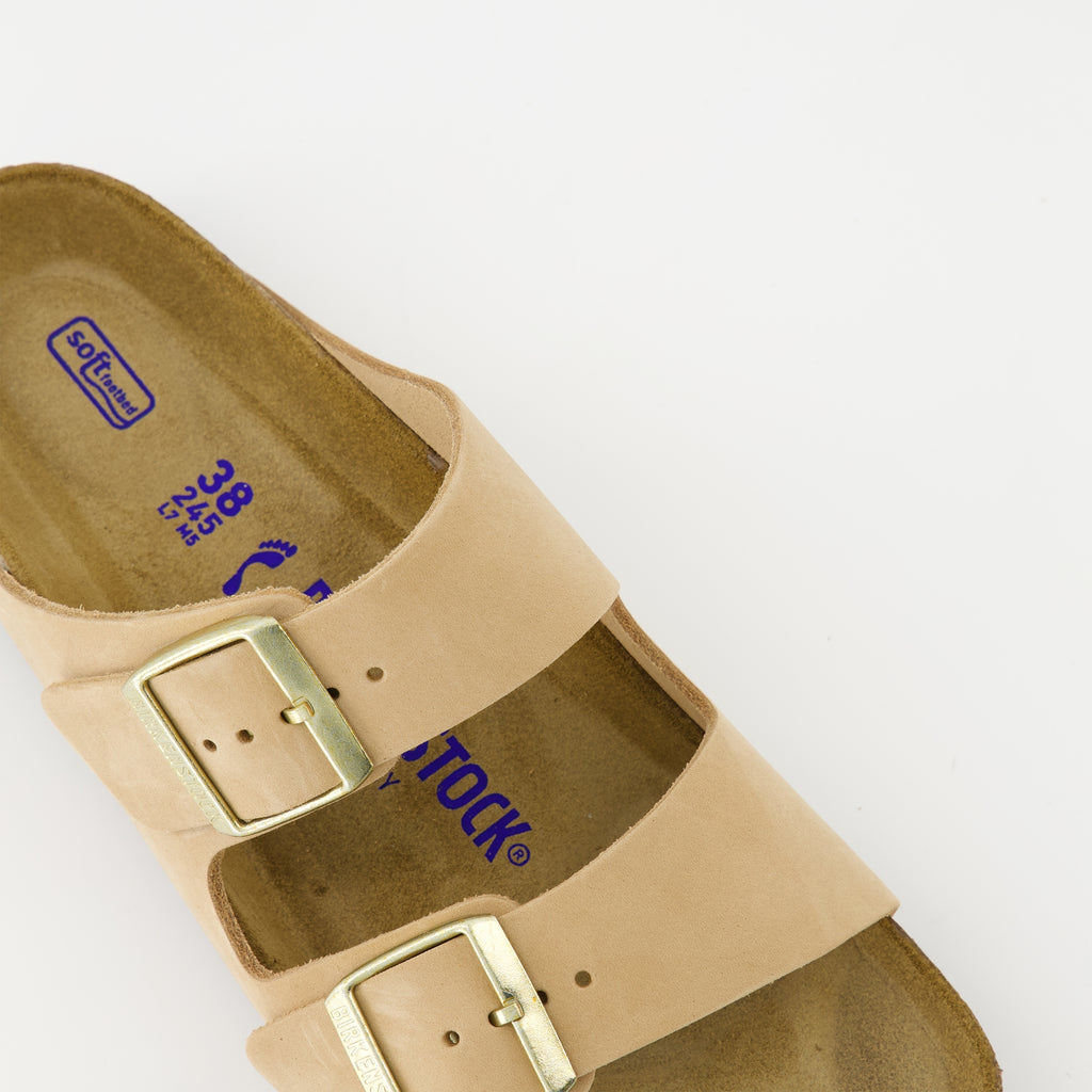 Open shoes Arizona Sandals Birkenstock Beige Femme