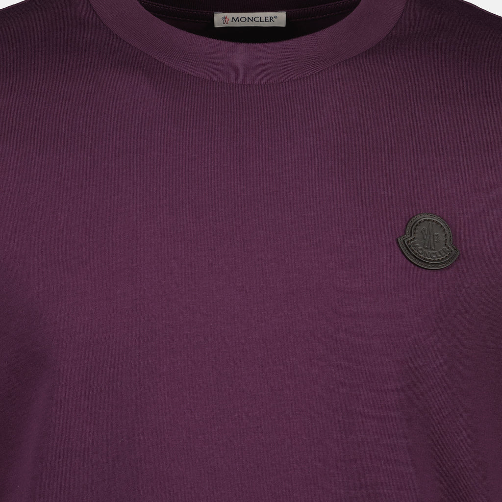 Image de l'article T-shirt à logo en cuir de la marque Moncler pour Homme - Saison Automne-Hiver 2025 - Vue détaillée_5