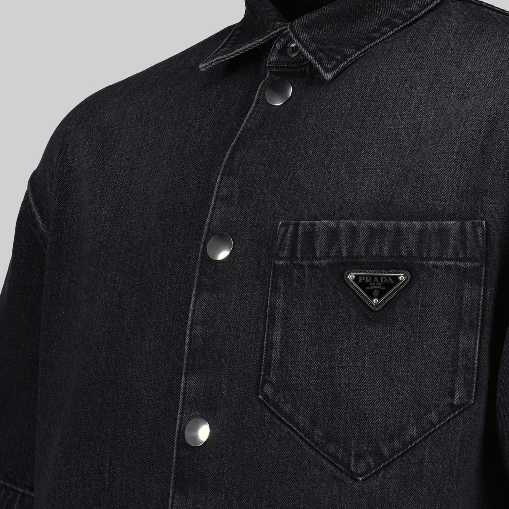 Camisas Camisa de Denim Prada Preto Homme