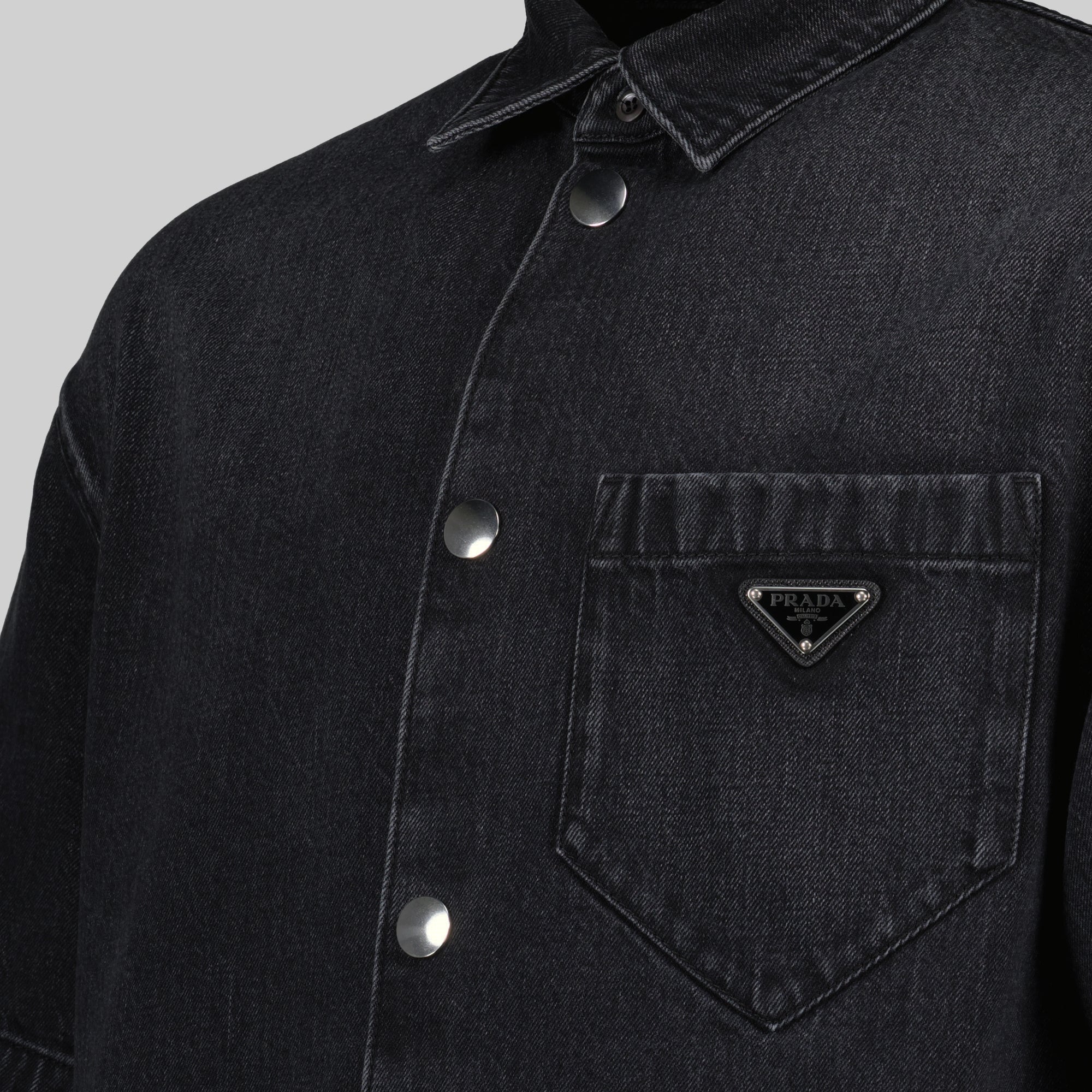 Camisas Camisa de Denim Prada Preto Homme