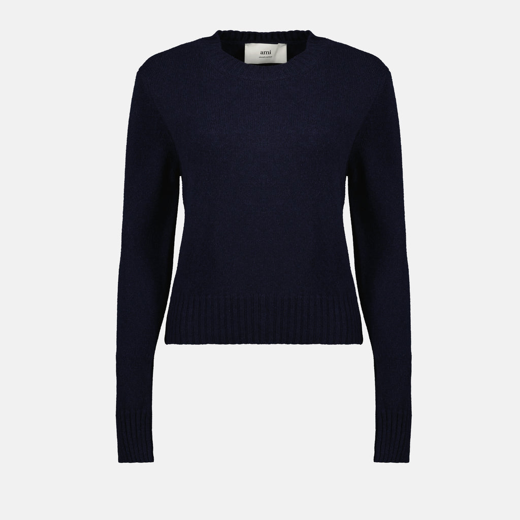 Maille Pull AMI de coeur Ami PARIS Bleu foncé Femme