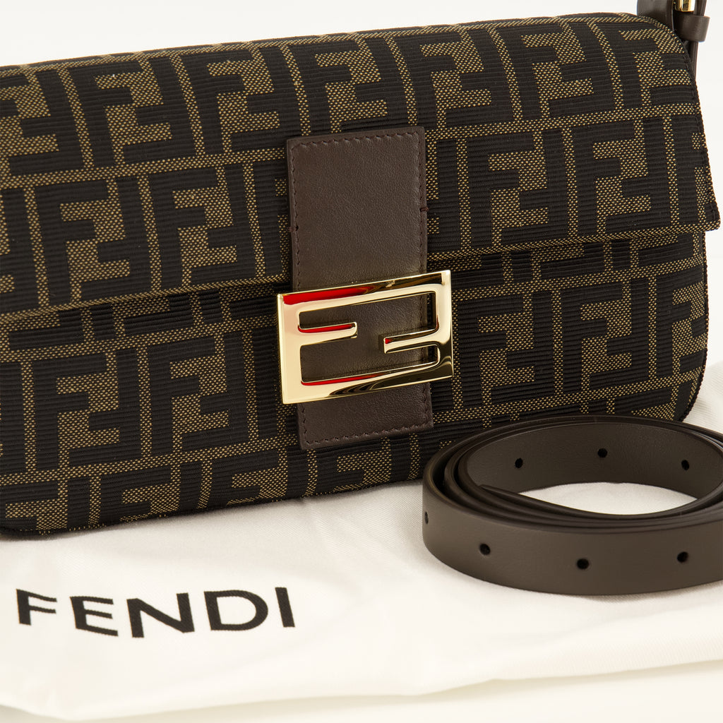 Sacs à main et épaule Bolsa FF Fabric Baguette® em Castanho Fendi Marron Femme