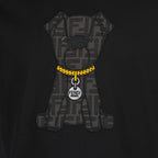 T-shirts T-Shirt Nera Stampata in Cotone Fendi Noir Homme