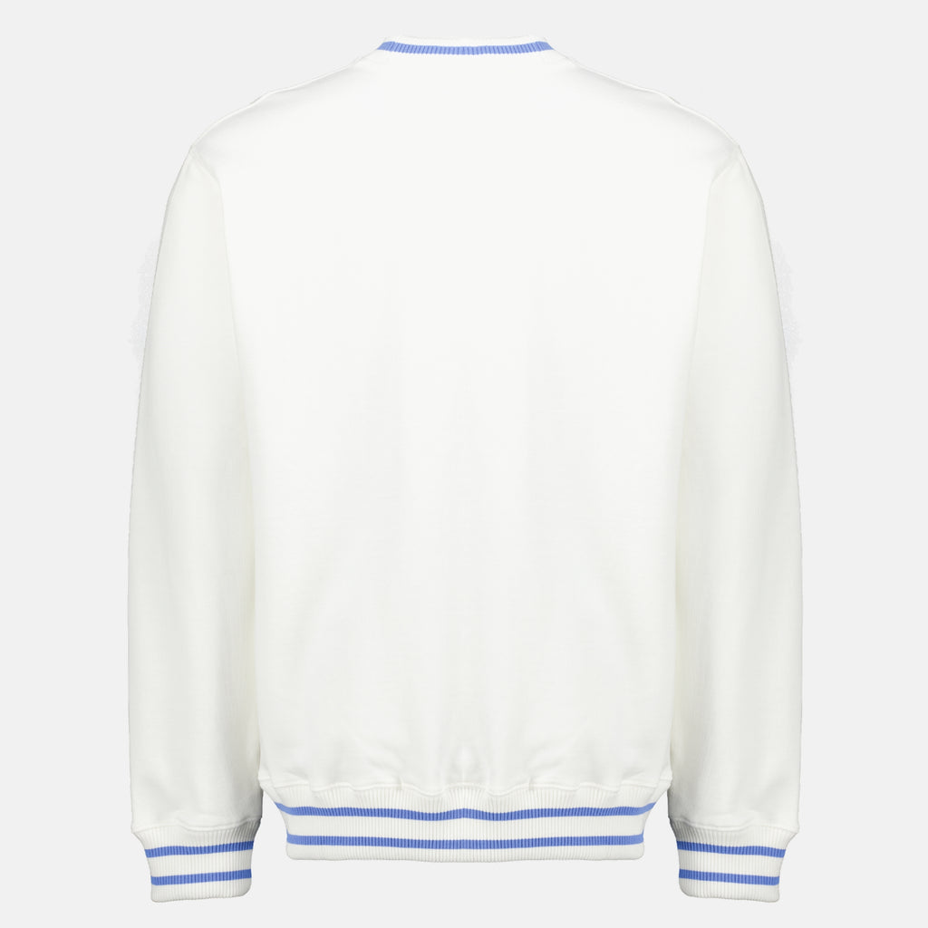 Sweatshirts Felpa Bianca con Slogan Sportivo Drole De Monsieur Blanc Homme