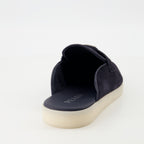 Scarpe aperte Mule in Pelle Suede Prada Blu scuro Homme