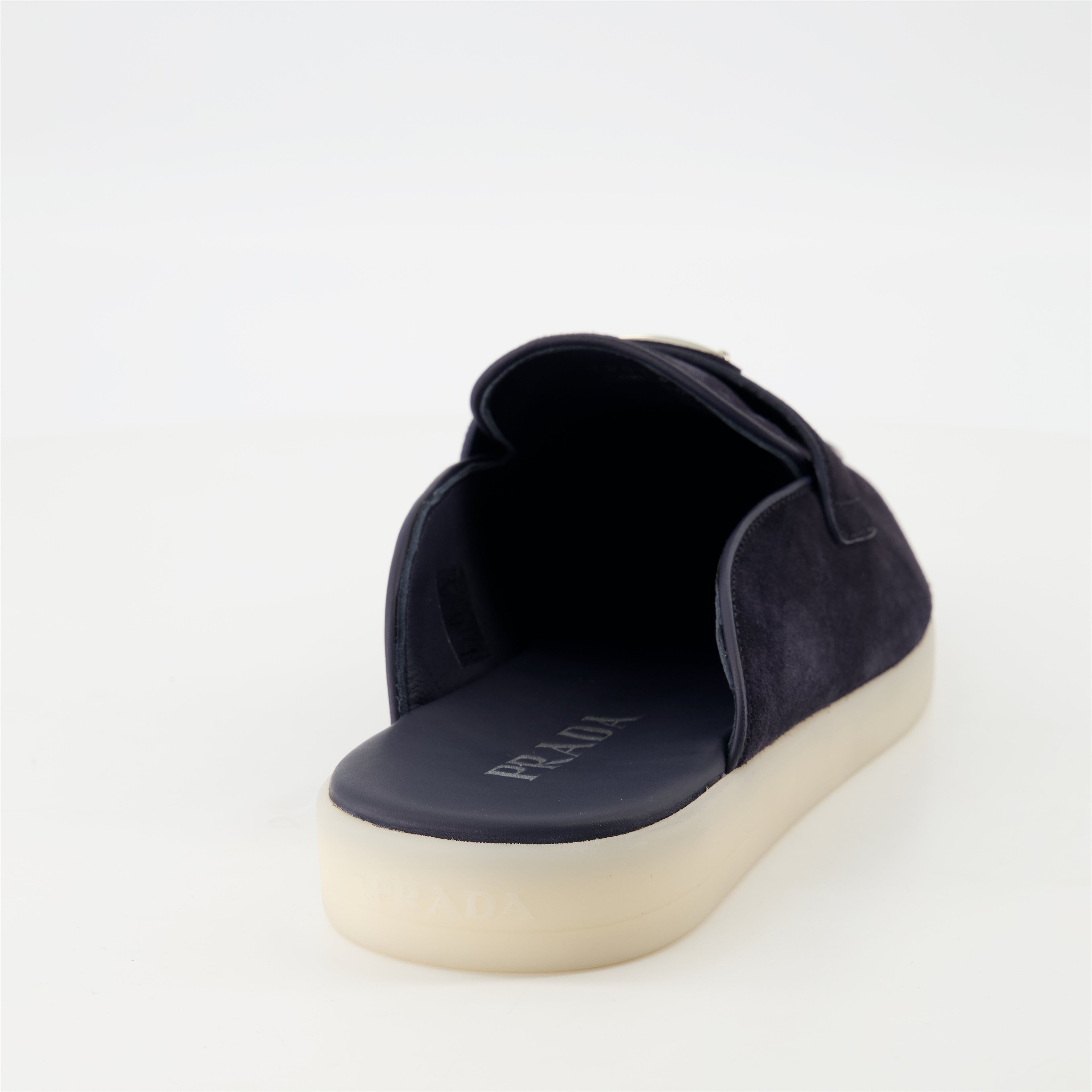 Zapatos abiertos Mules de Cuero Ante Prada azul oscuro Homme