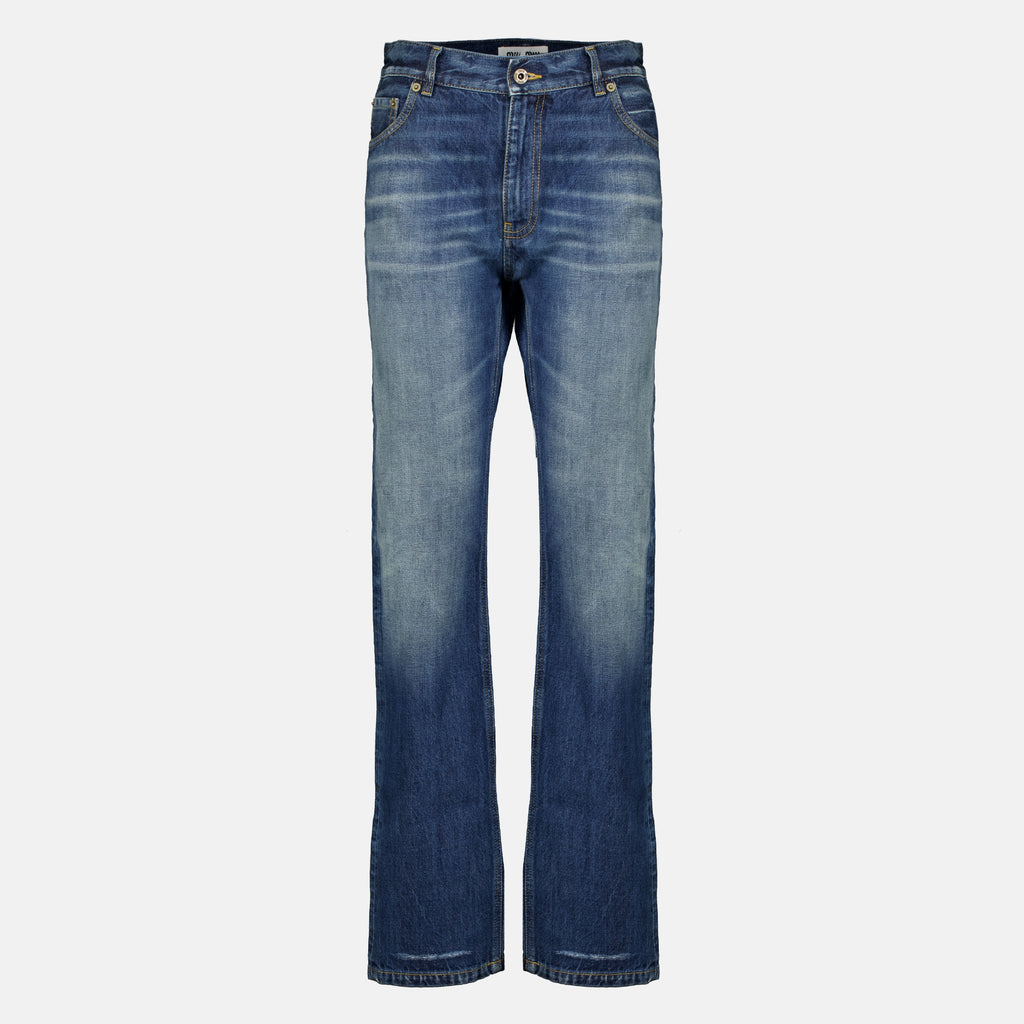 Pantalons Jean en denim bleu Miu Miu Bleu foncé Femme