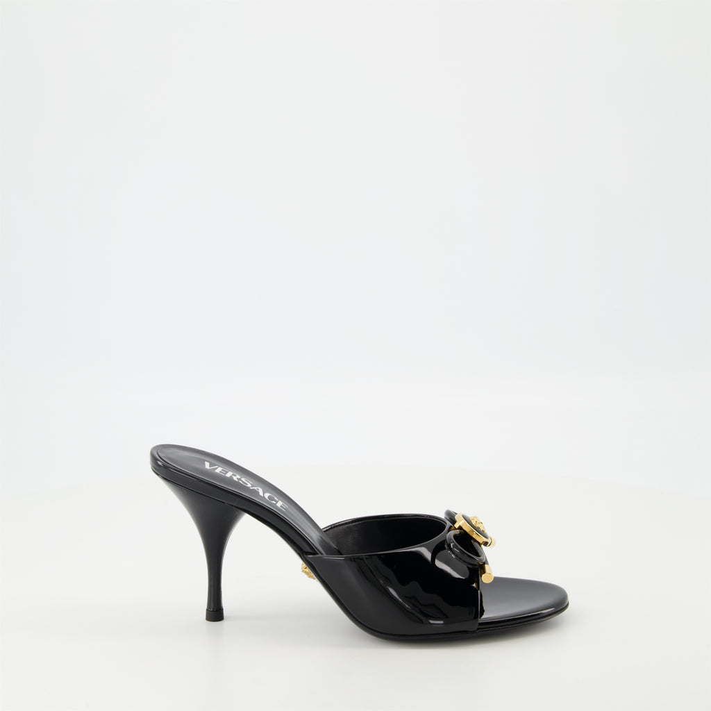 Chaussures ouvertes Mules à talon Bow Versace Noir Femme