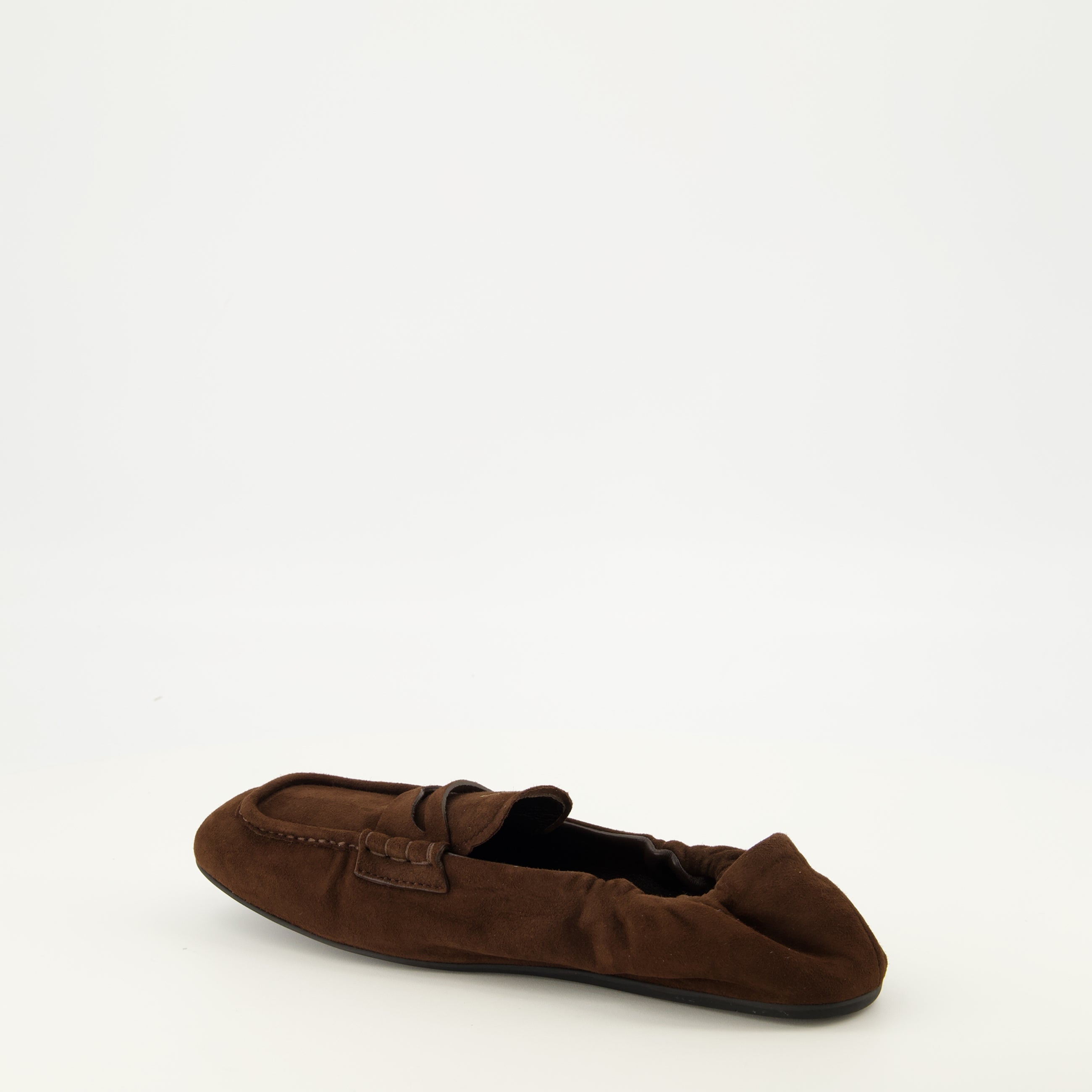 Mocassins Mocassini Ruches in Suede Marrone Miu Miu Marron Femme
