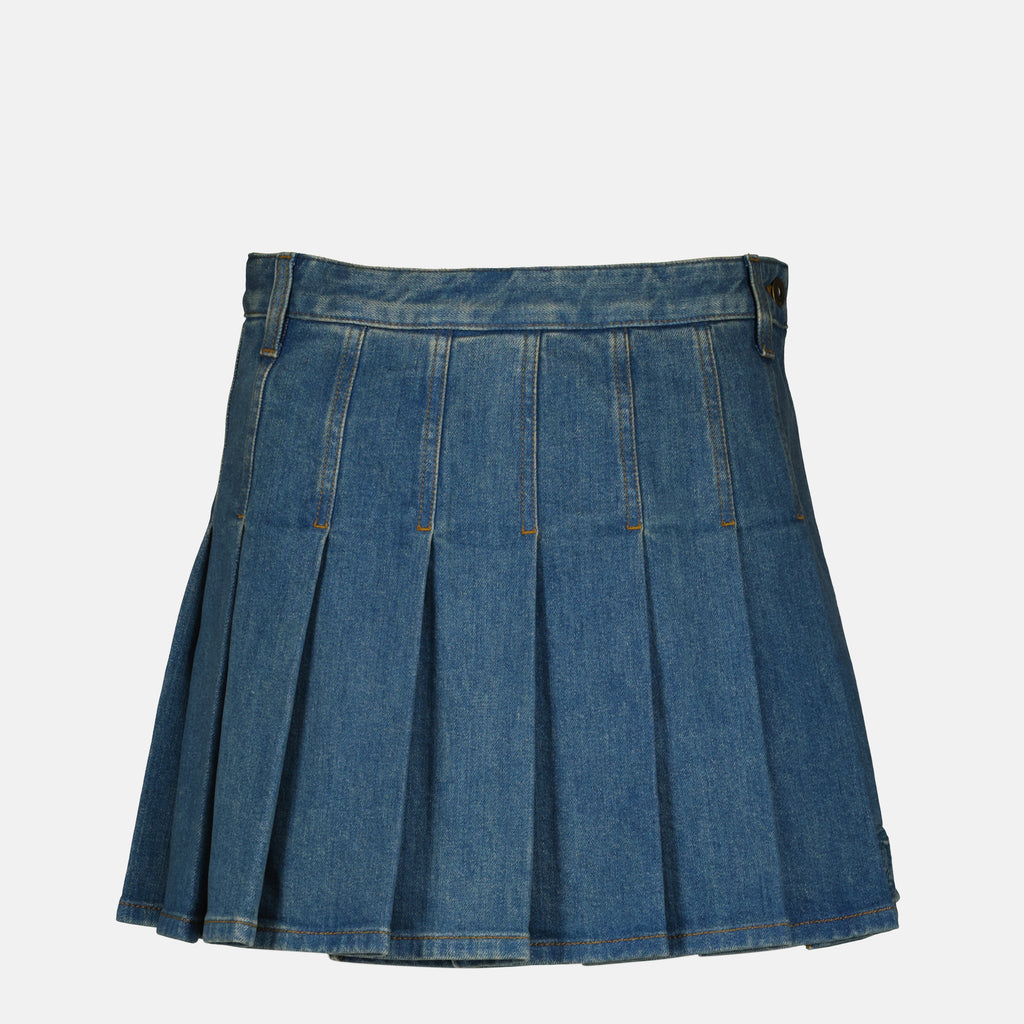 Imagem da saia mini de denim azul da marca Burberry para mulher - Coleção Primavera-Verão 2026 - Vista Frontal