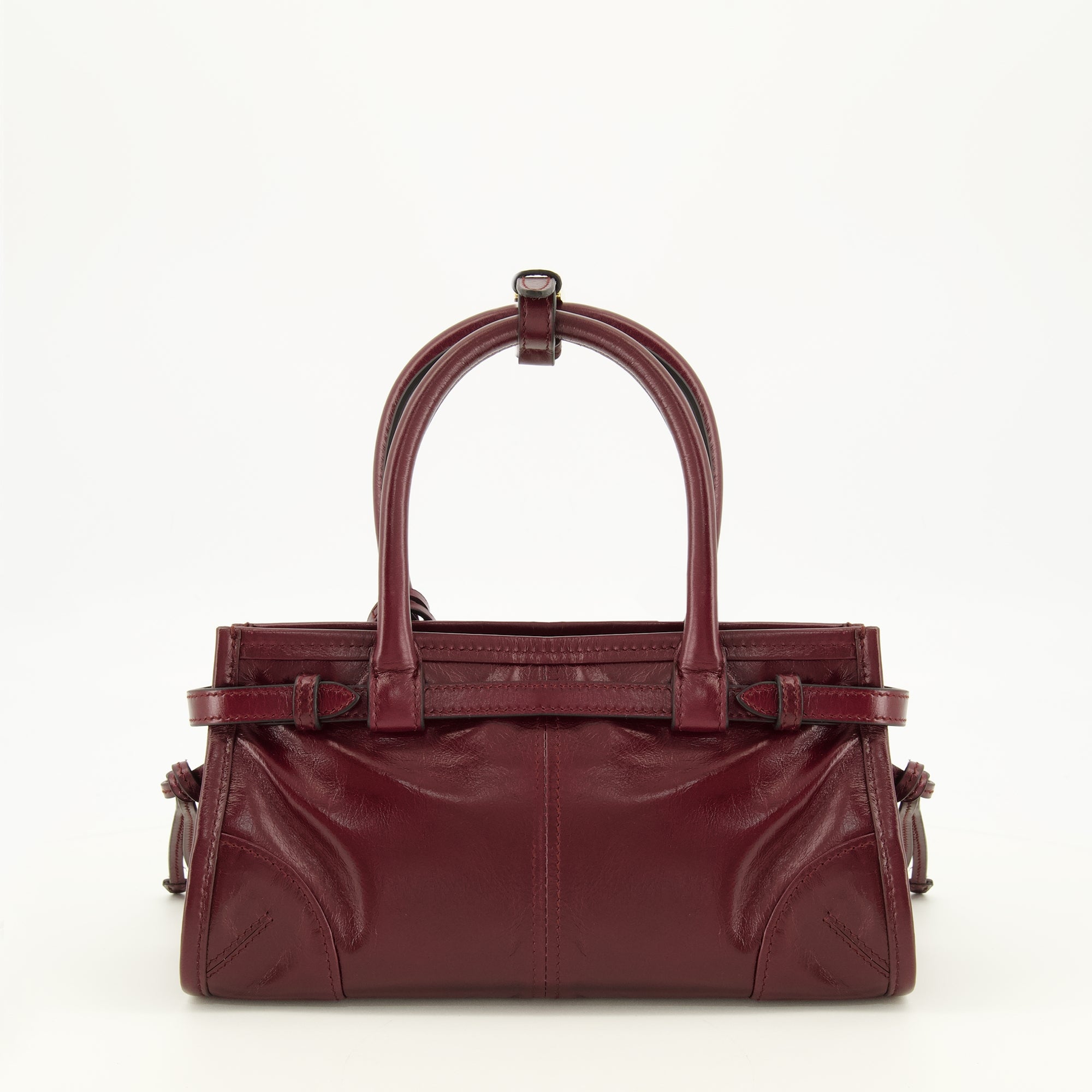 Sacs à main et épaule Mini Bonnie Leather Bag in Burgundy Prada Bordeaux Femme