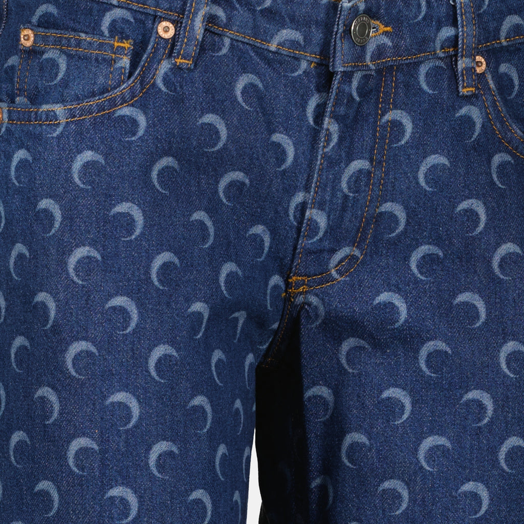 Pantalons Moon Denim Jeans in Blue Marine Serre Bleu Femme