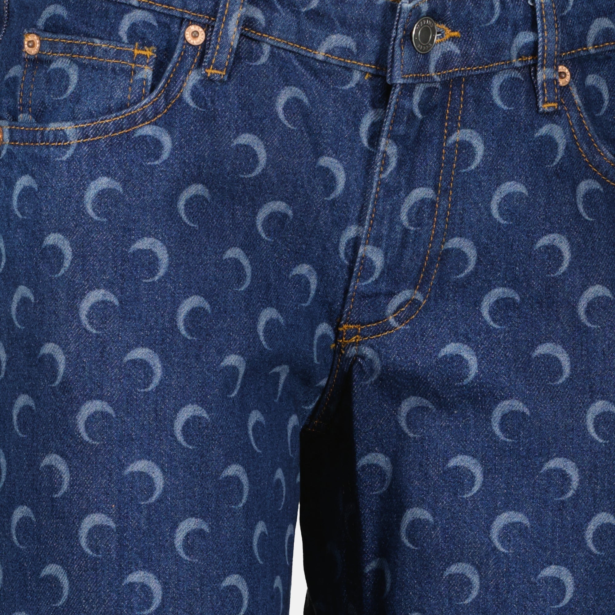 Pantalons Moon Denim Jeans in Blue Marine Serre Bleu Femme
