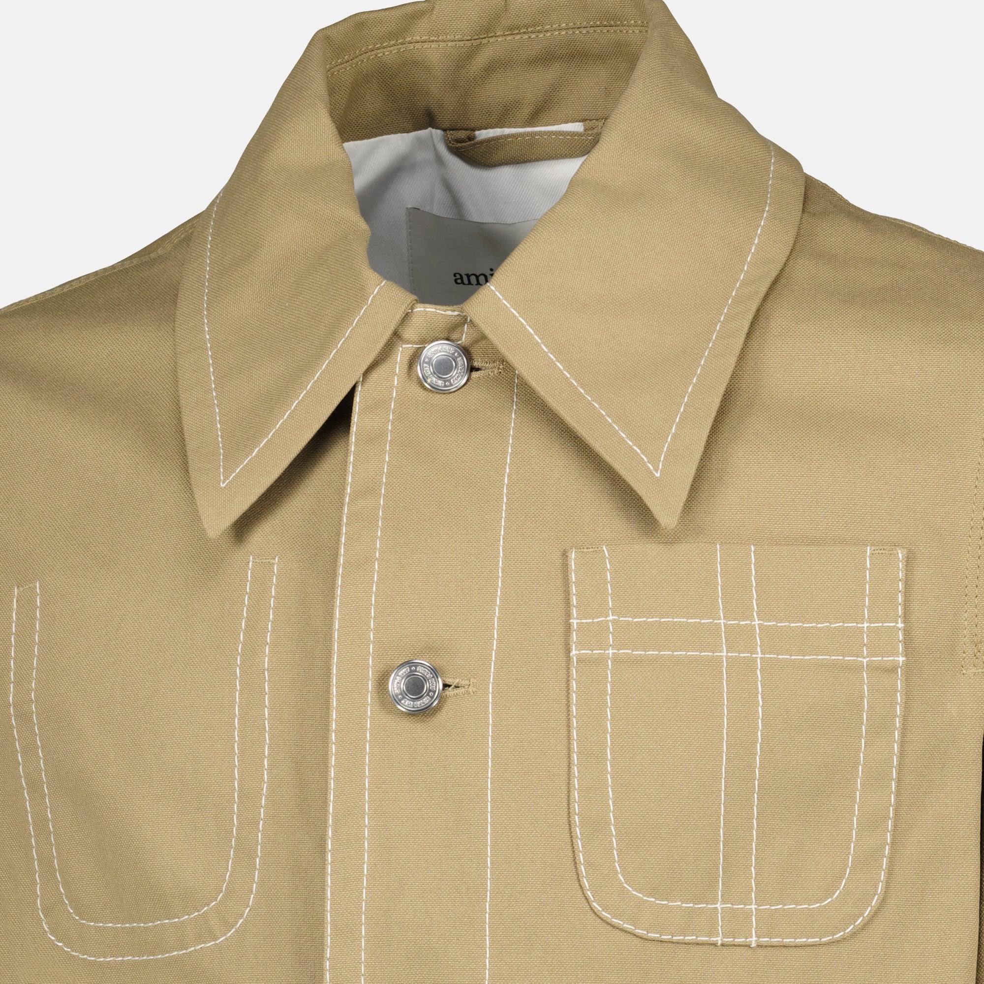 Image de l'article Veste Worker beige de la marque Ami PARIS pour Unisex - Saison Printemps-Été 2026 - Vue détaillée_1