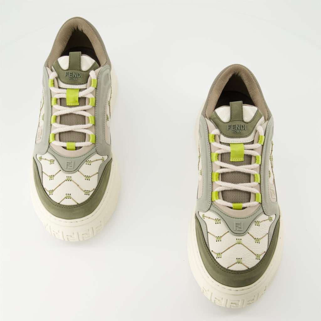 Baskets Baskets Fendi Force Fendi Kaki Homme