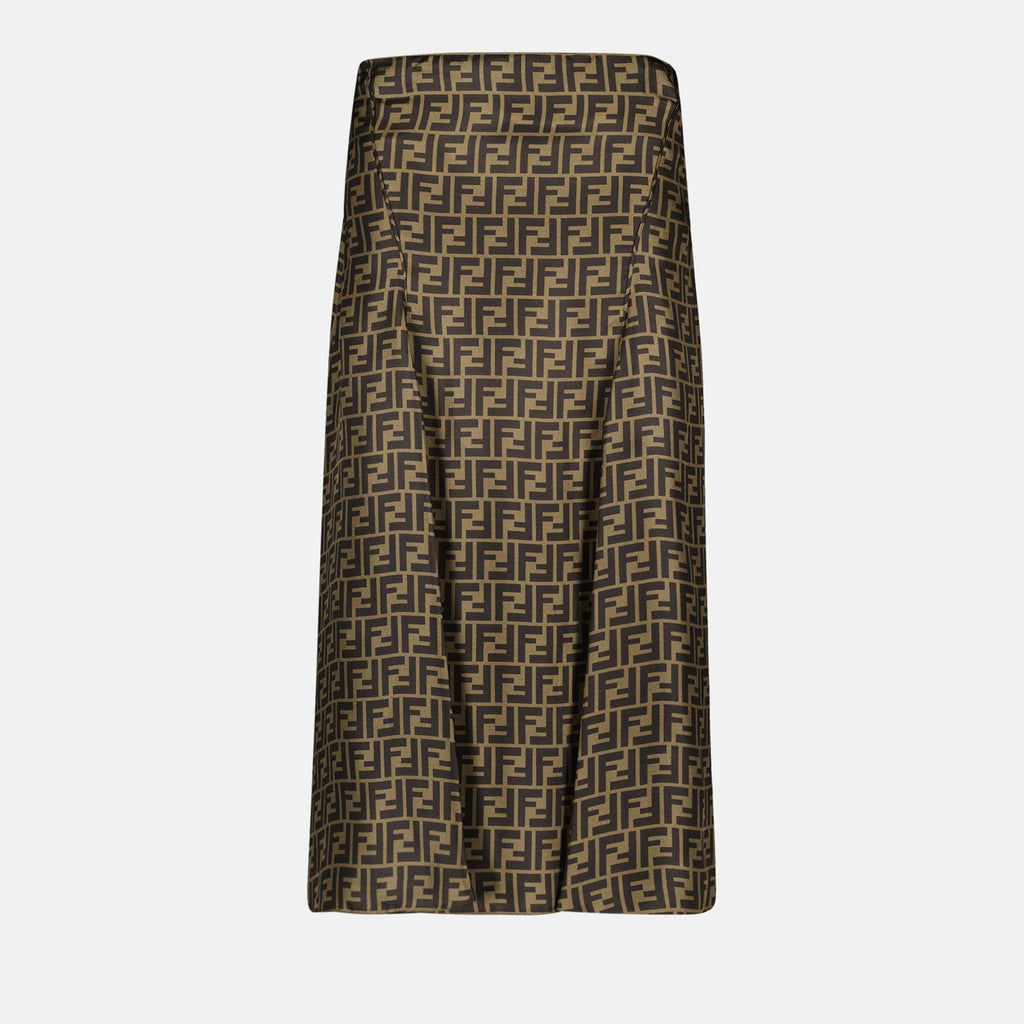 Skirts FF Silk Skirt Fendi Brown Femme