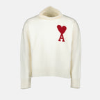 Maille Pull Ami de coeur Ami PARIS Blanc Unisexe