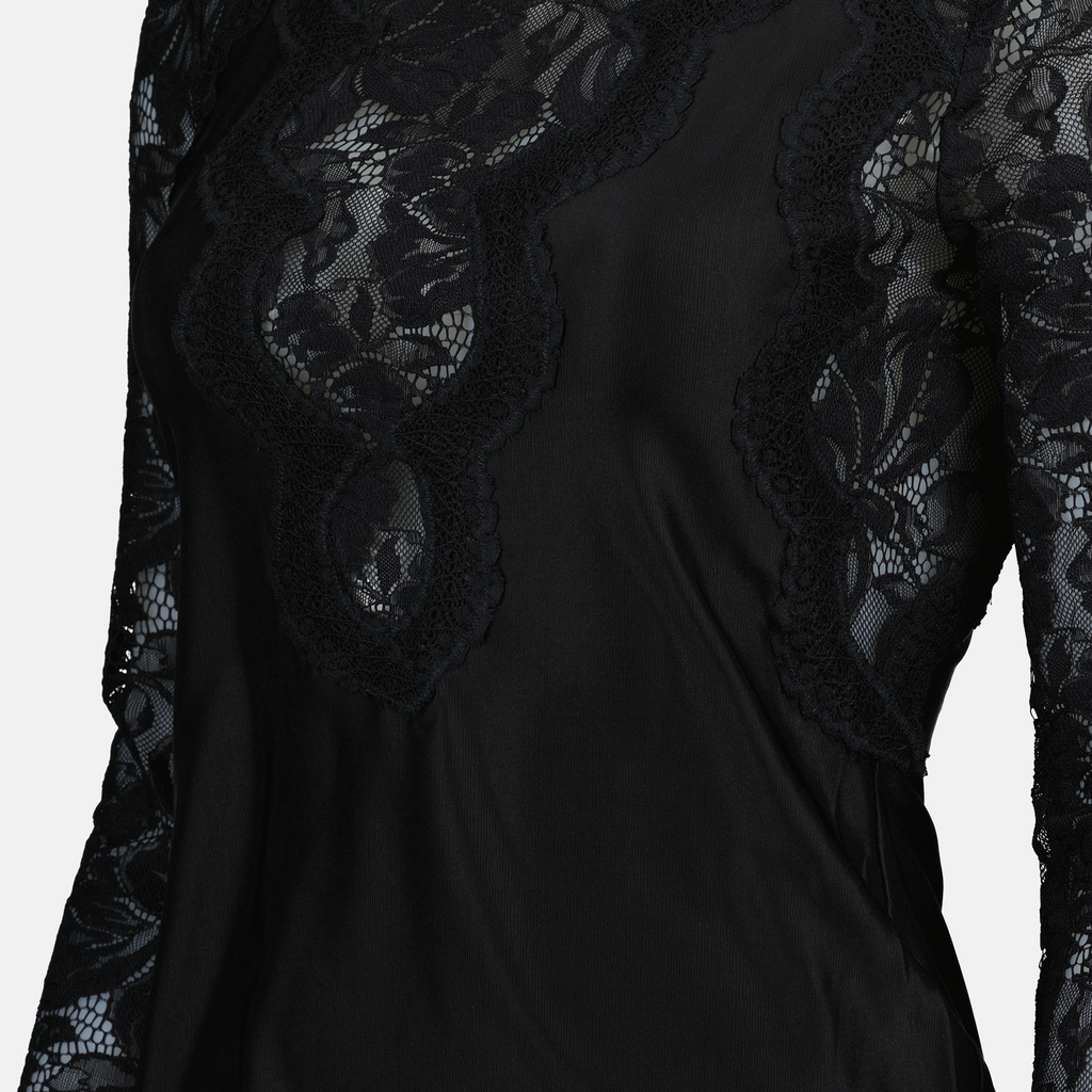 Tops Blouse satin et dentelle Rabanne Negro Femme