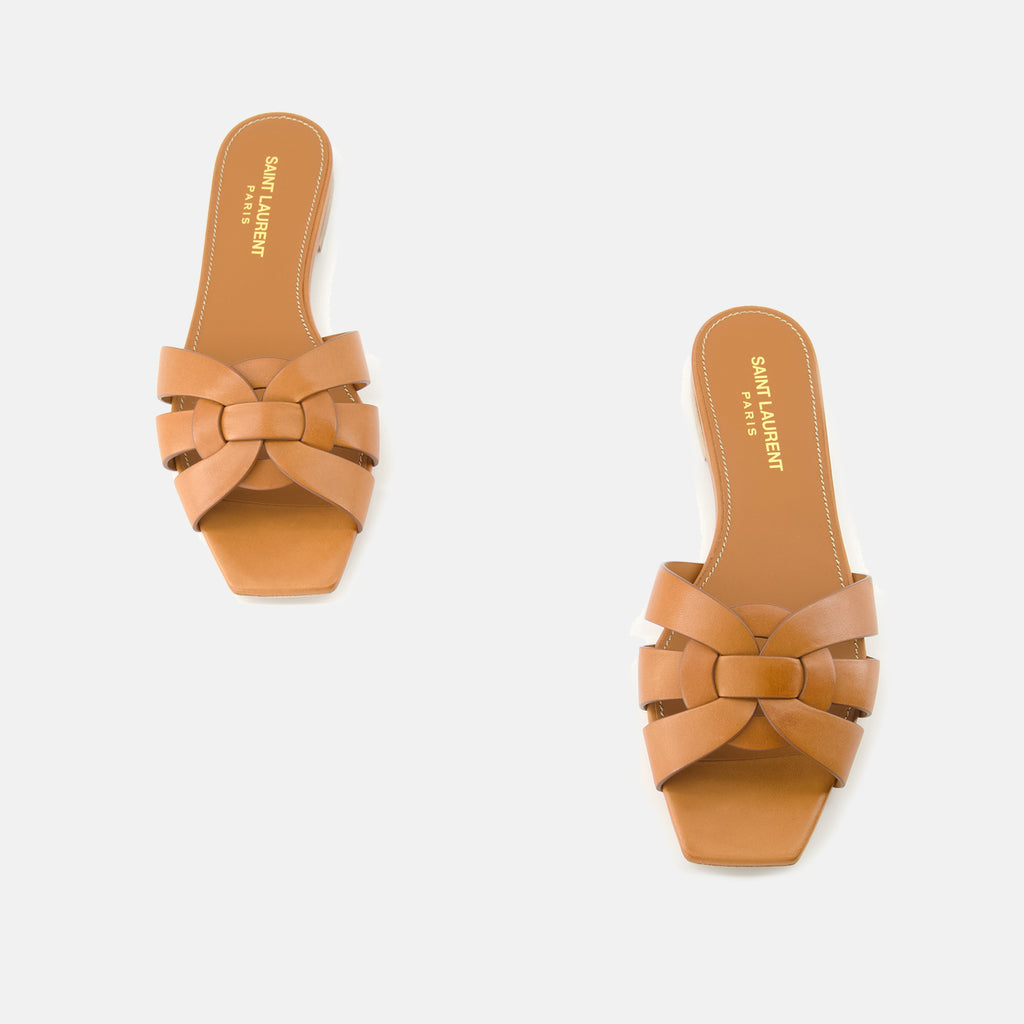 Chaussures ouvertes Mules Tribute Saint Laurent Marron Femme