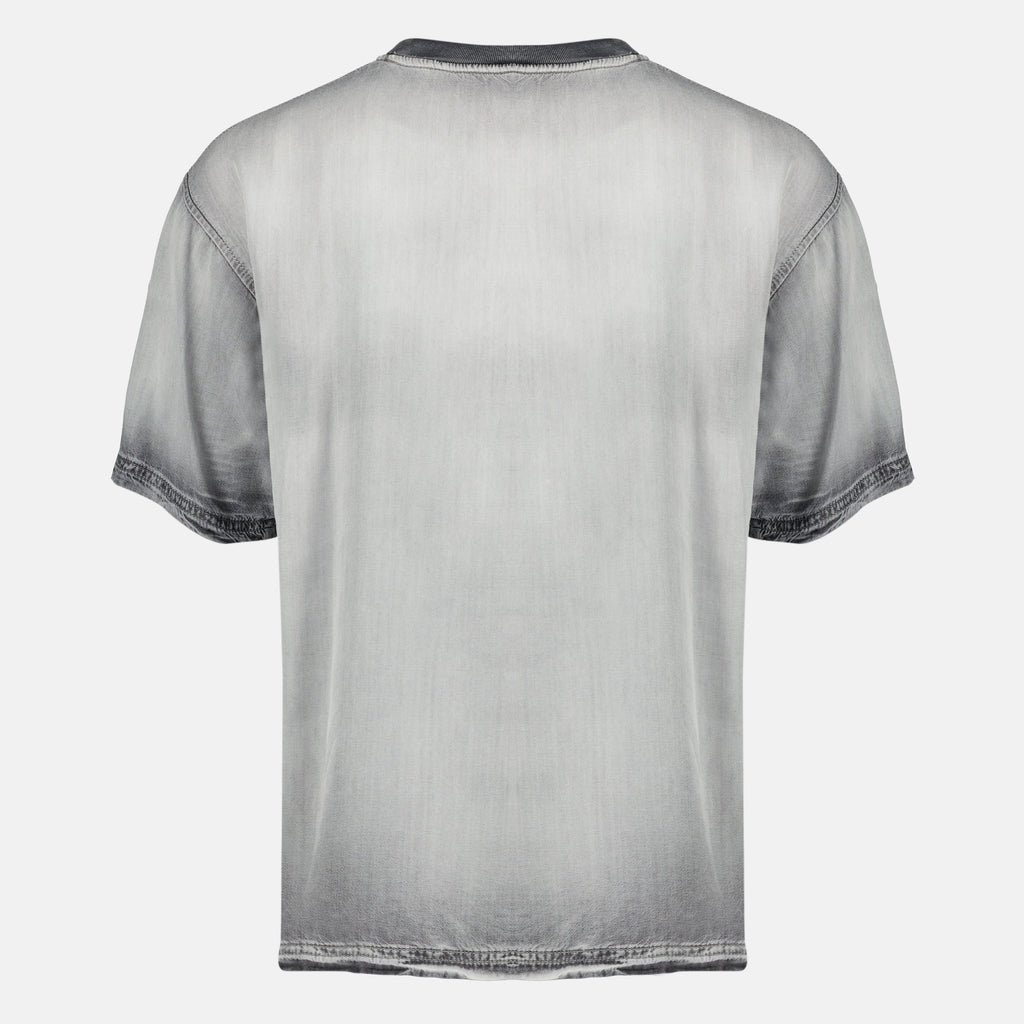 Image de l'article T-shirt D-Box gris effet délavé de la marque Diesel pour Homme - Saison Printemps-Été 2026 - Vue de Dos