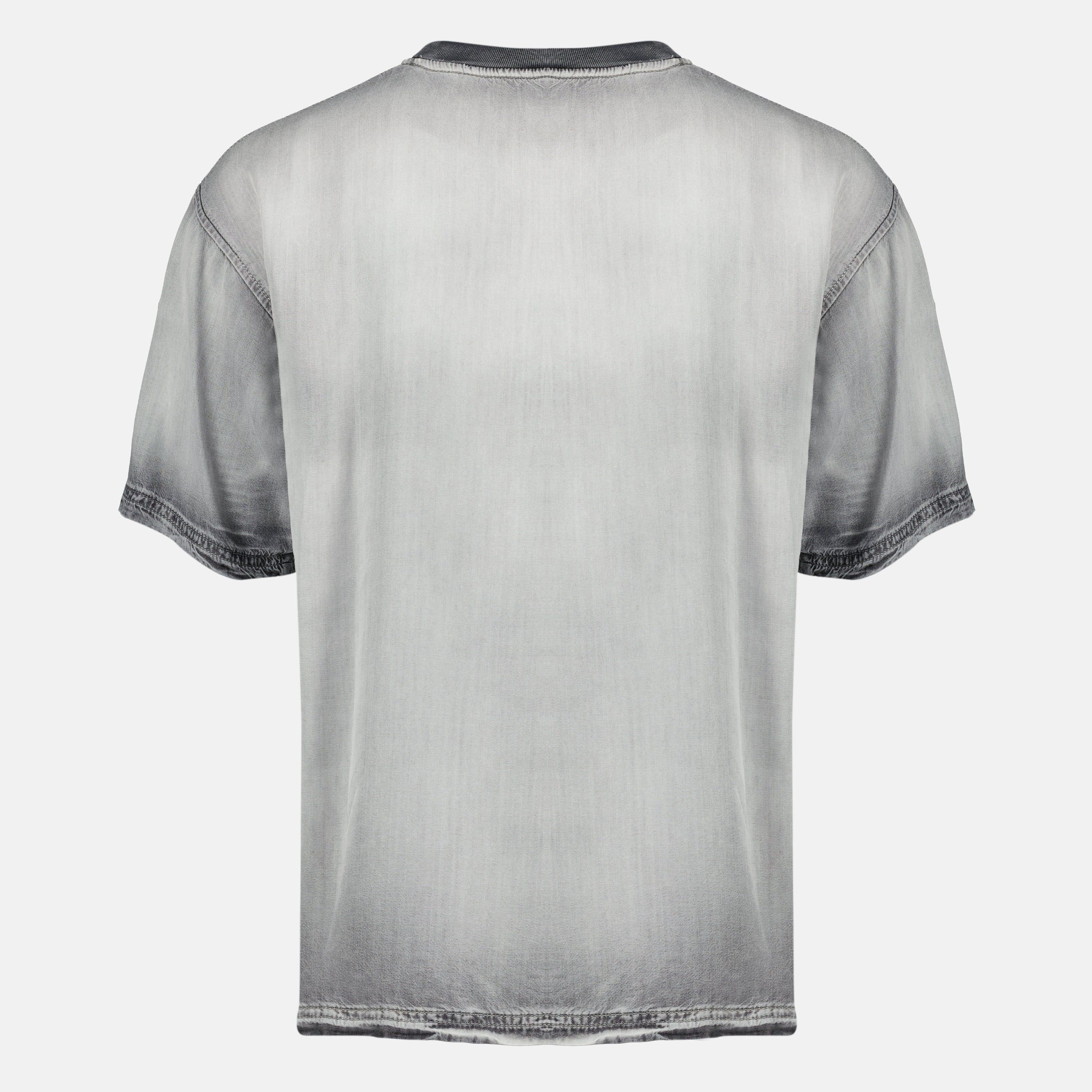 Image de l'article T-shirt D-Box gris effet délavé de la marque Diesel pour Homme - Saison Printemps-Été 2026 - Vue de Dos