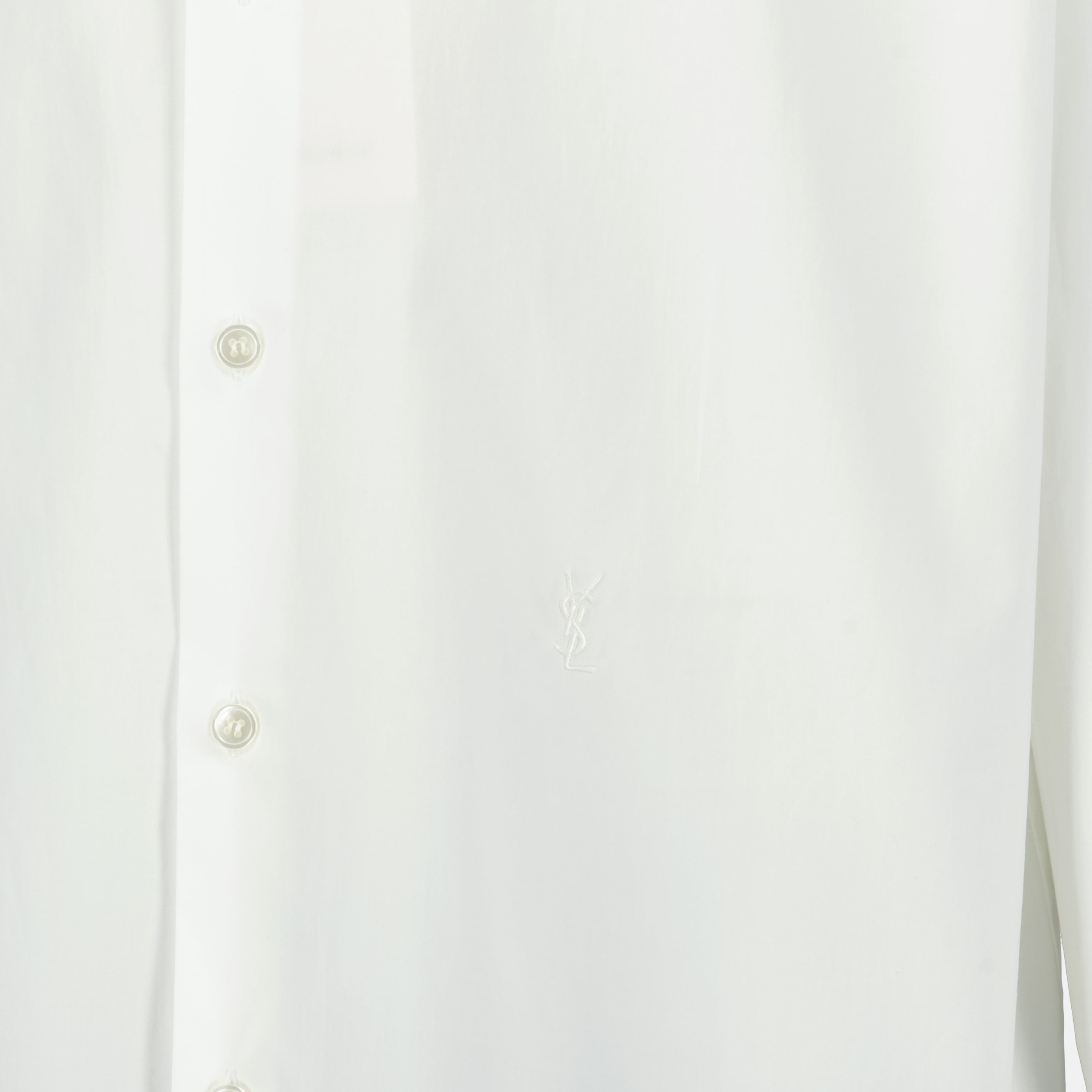 Image de l'article Chemise cassandre en coton blanc de la marque Saint Laurent pour Homme - Saison Printemps-Été 2026 - Vue détaillée_1