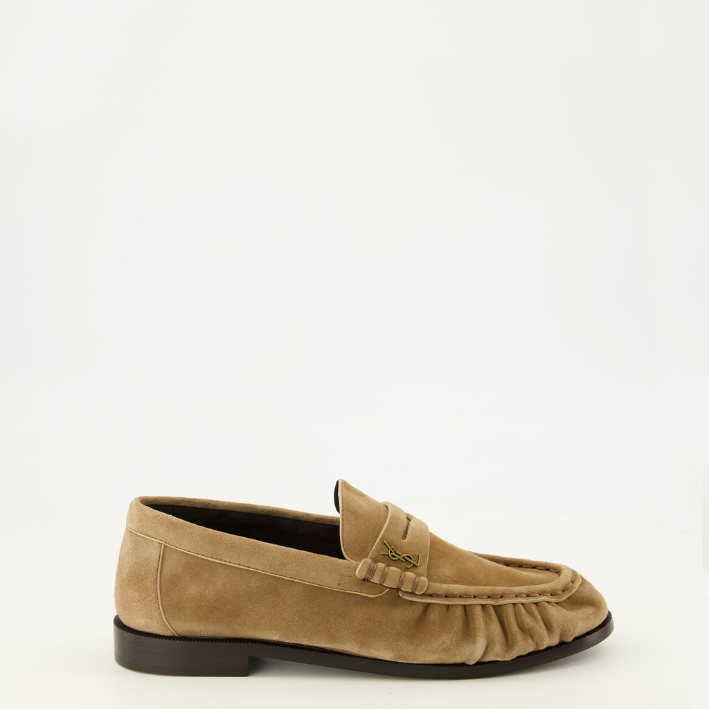 Mocassins Mocassins Loafer em Suede Bege Saint Laurent Beige Femme