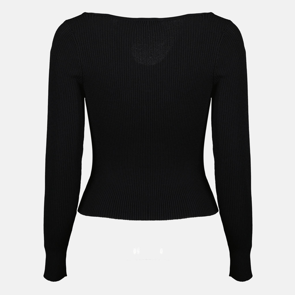 Maille Schwarzer Cut-Out-Cardigan Marine Serre Noir Femme