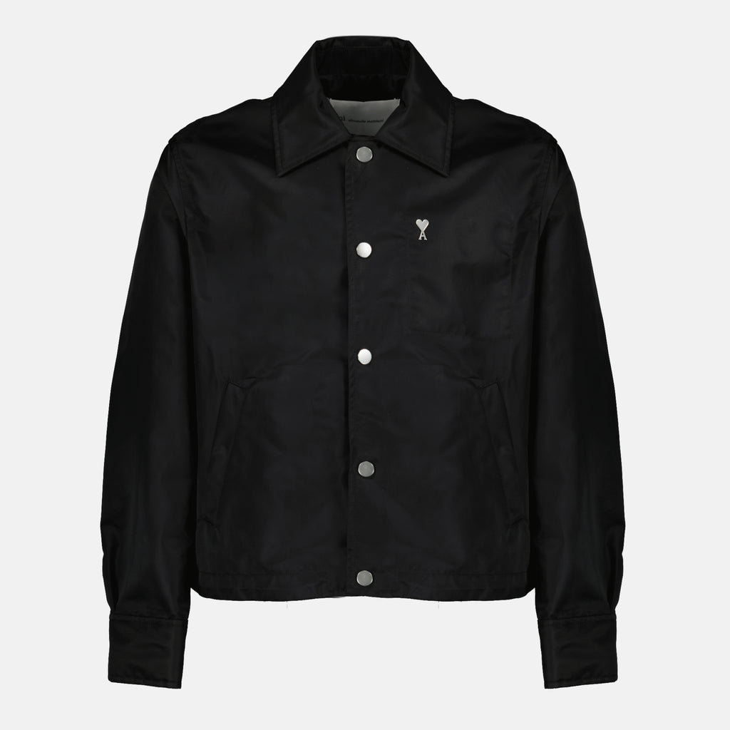 Bild der schwarzen Nylonjacket von der Marke Ami PARIS für Unisex - Frühling-Sommer 2026 - Vorderansicht