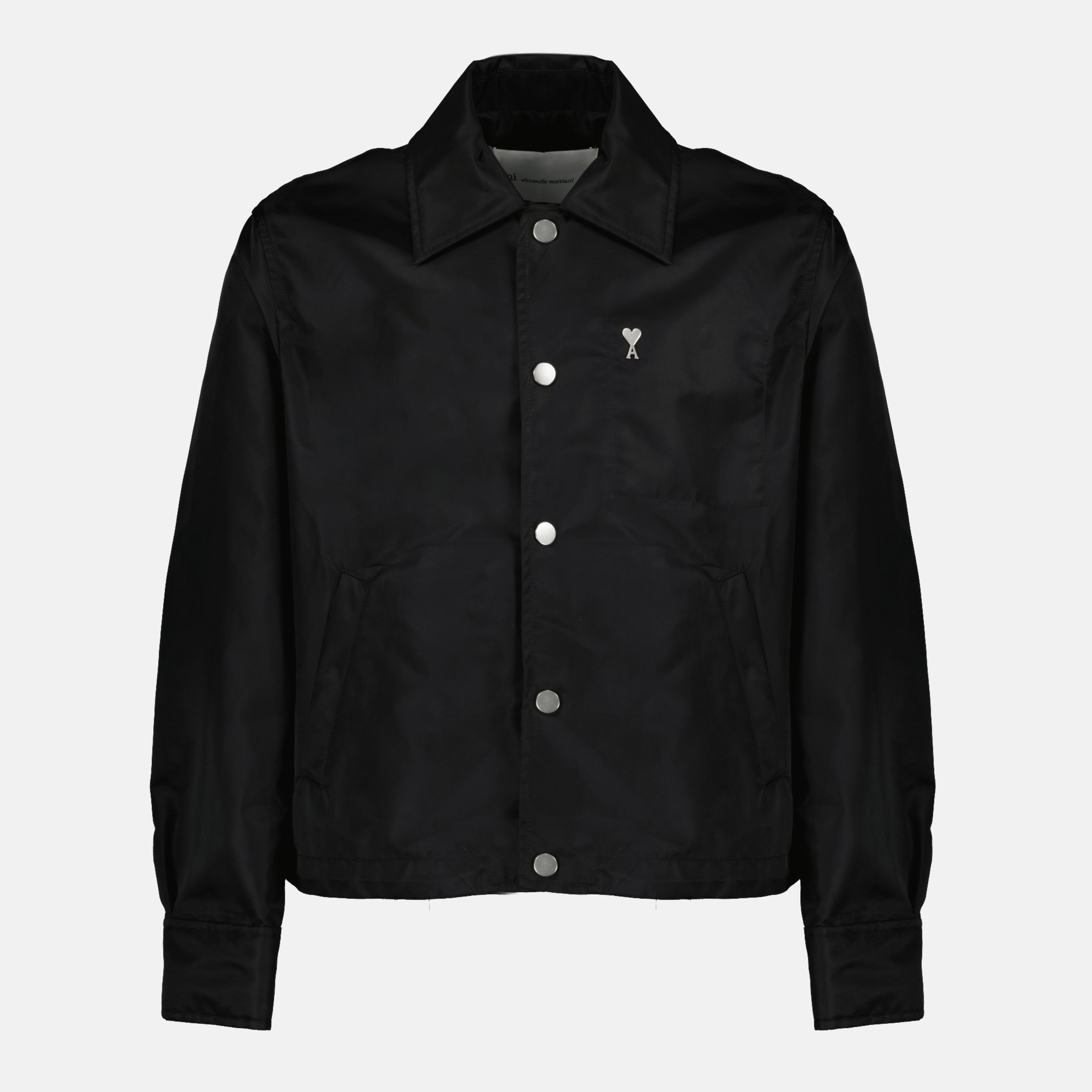 Bild der schwarzen Nylonjacket von der Marke Ami PARIS für Unisex - Frühling-Sommer 2026 - Vorderansicht