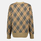 Strick Karo-Plaid Cardigan Burberry Beige Damen