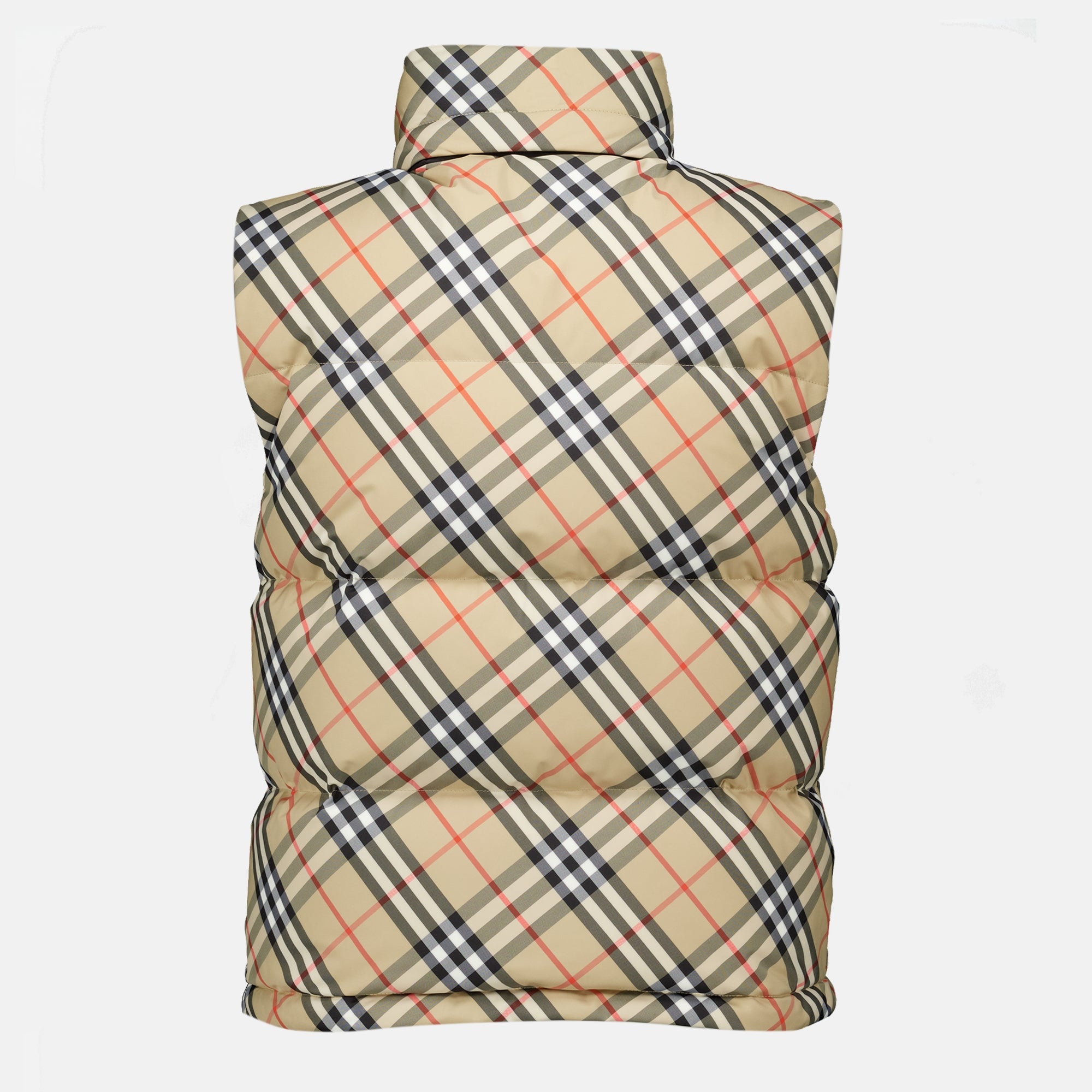 Vestes Doudoune sans manches Check Burberry Beige Femme