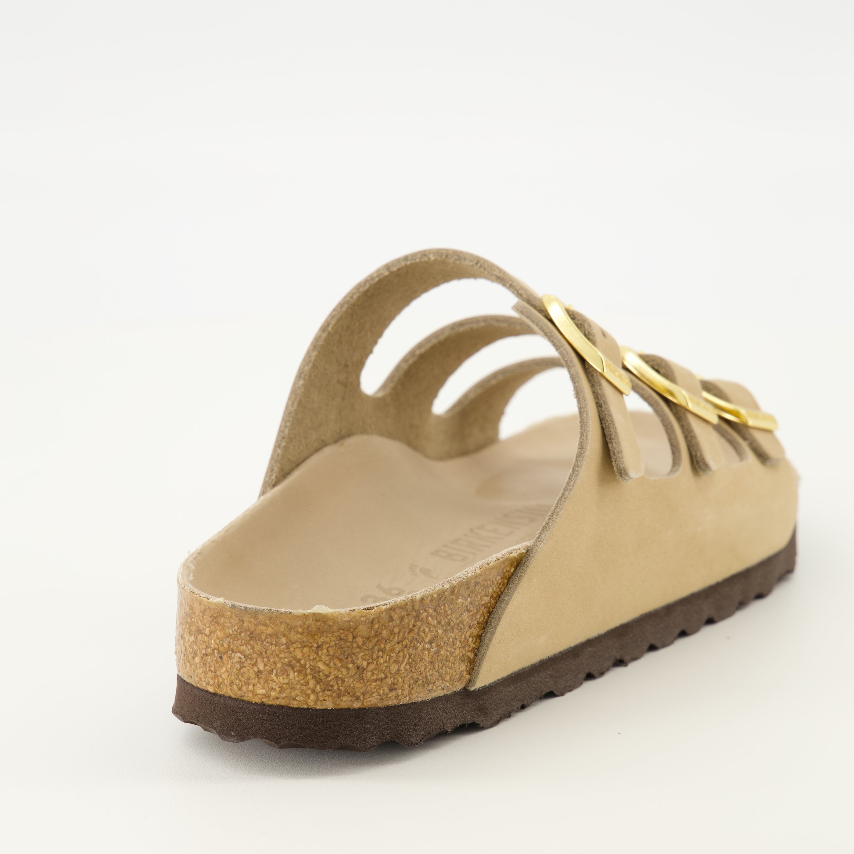 Image of the Beige Nubuck Leather Florida Sandals by Birkenstock for Women - Spring-Summer Season 2026 - Back View