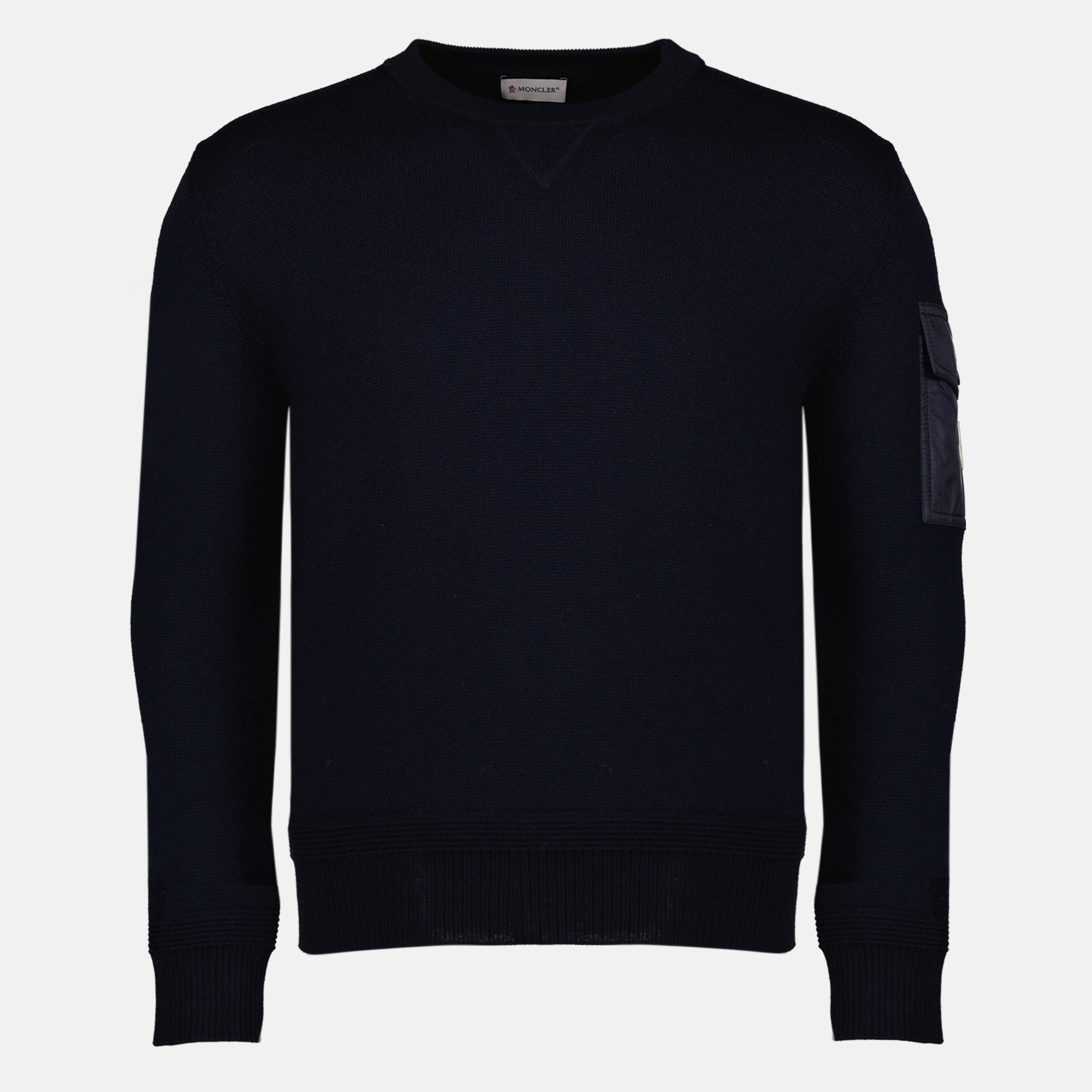 Maille Pull en laine bleu marine Moncler Bleu foncé Homme