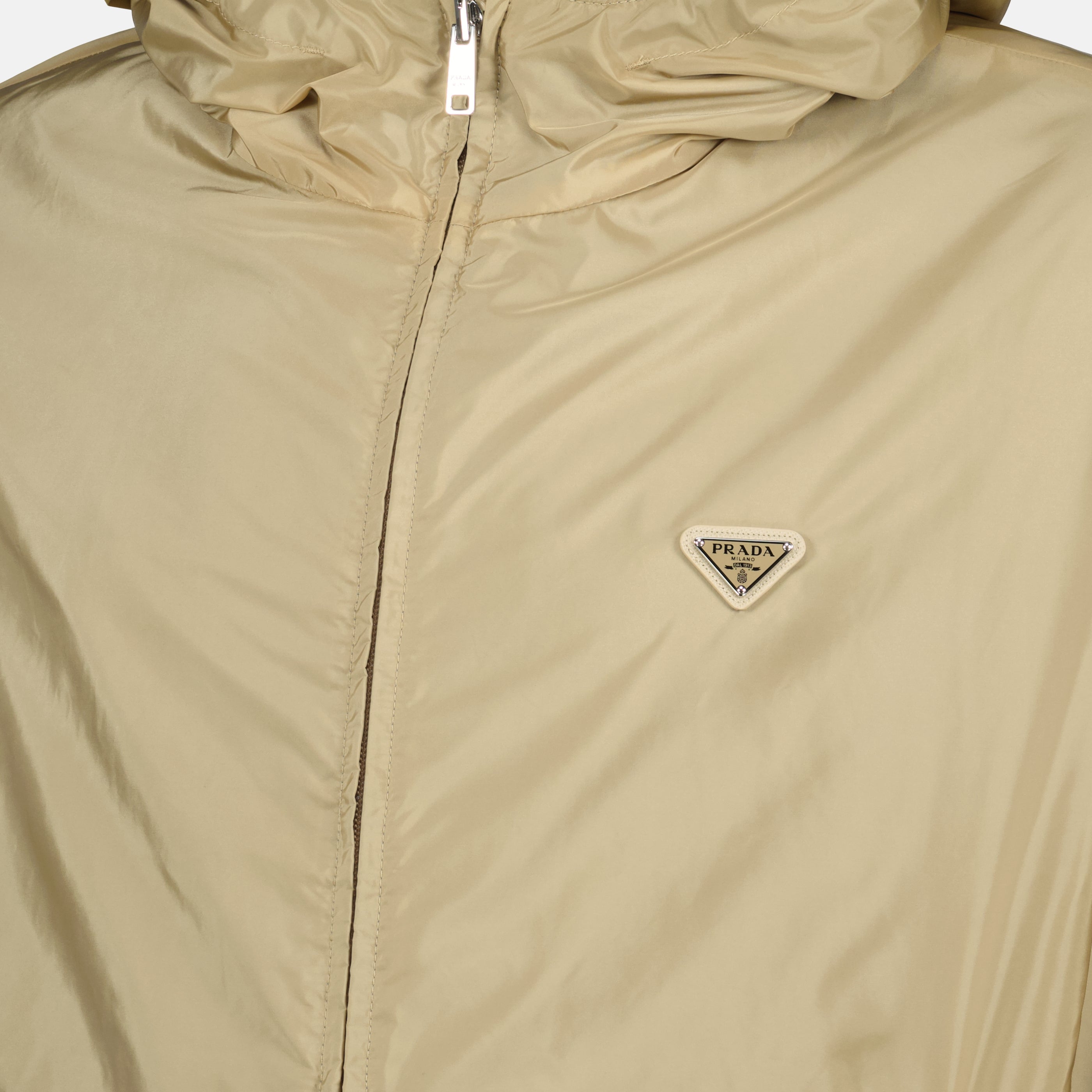 Vestes Reversible Brown Re-Nylon Jacket Prada Beige Homme