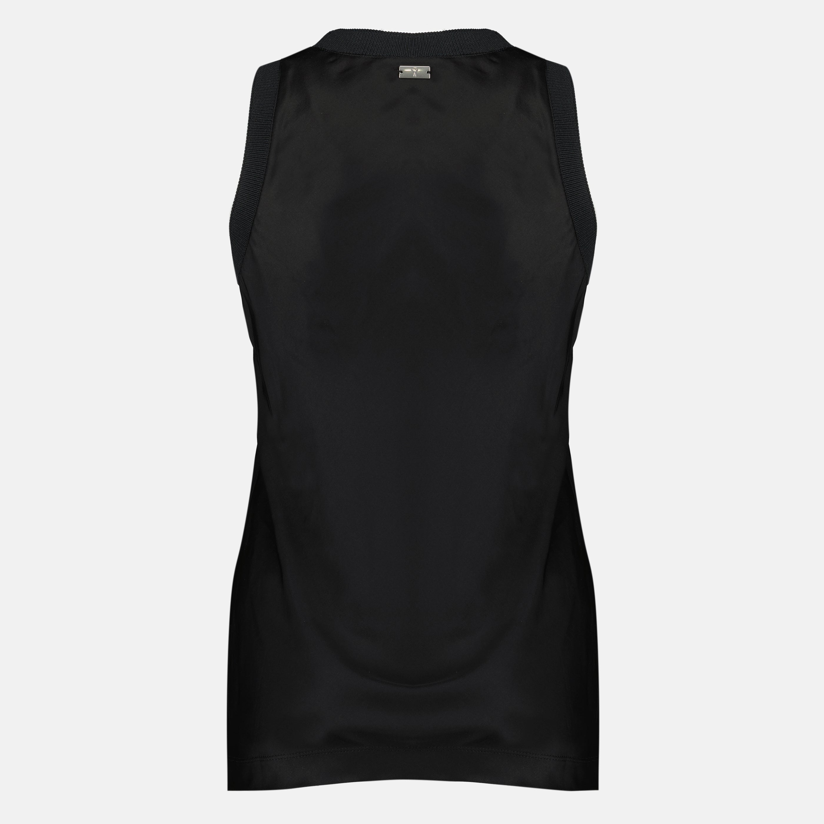 Image de l'article Débardeur noir effet satiné de la marque Ami PARIS pour Femme - Saison Printemps-Été 2026 - Vue de Dos