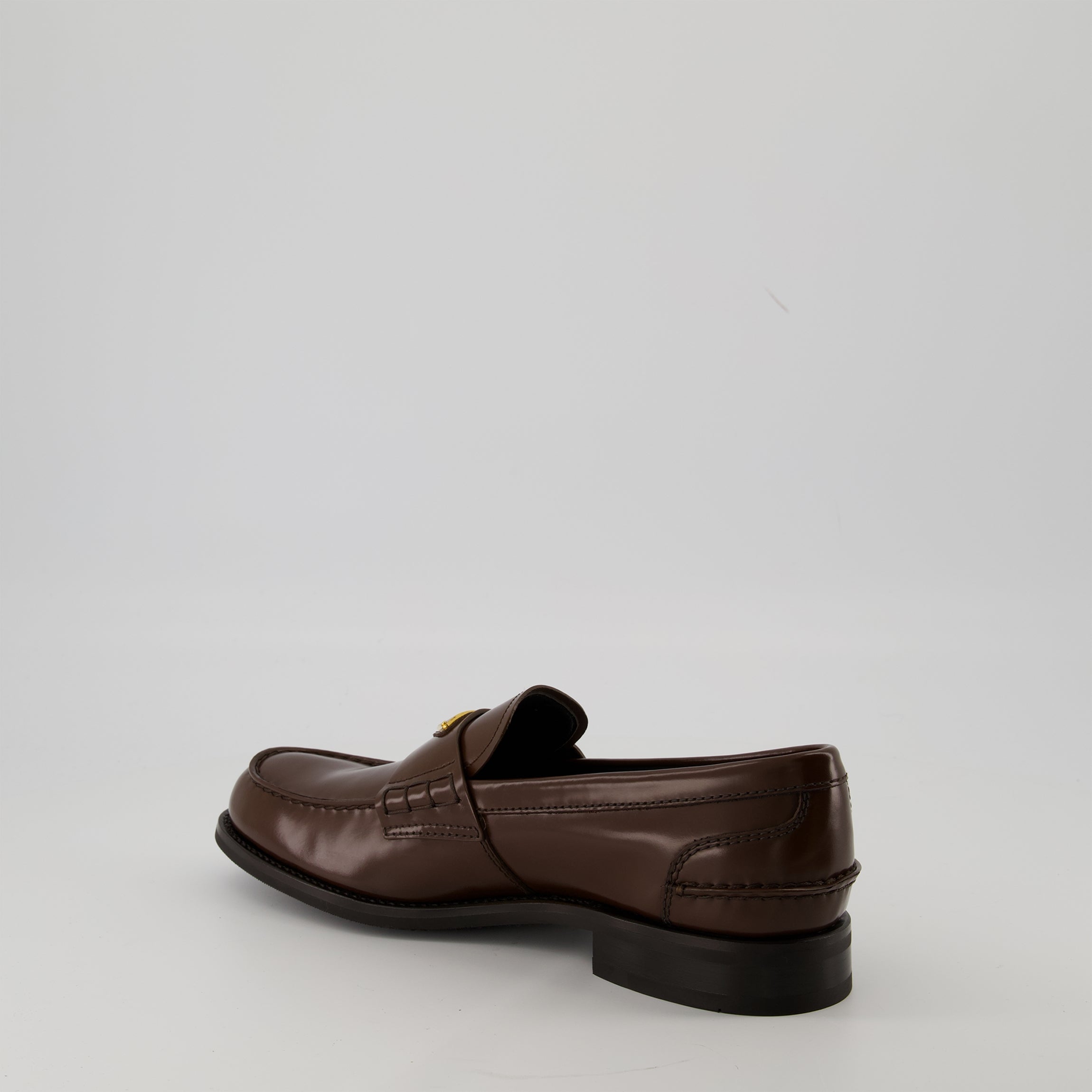 Mocassins Mocassins en cuir brossé Prada Marron Homme