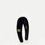 Image de l'article Bandeau en velours noir de la marque Miu Miu pour Femme - Saison Printemps-Été 2026 - Vue de Dos