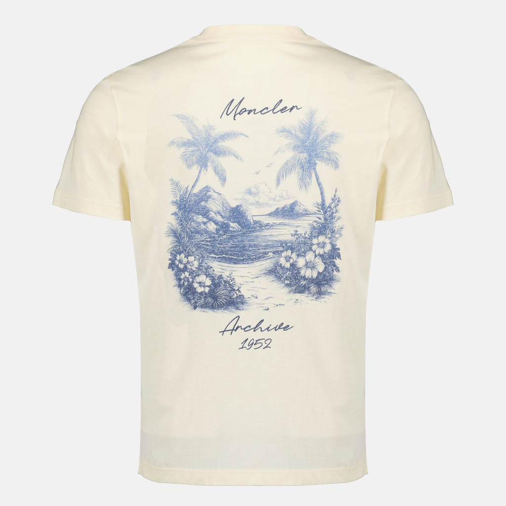 T-shirts T-Shirt Bege com Estampa Moncler Beige Homme