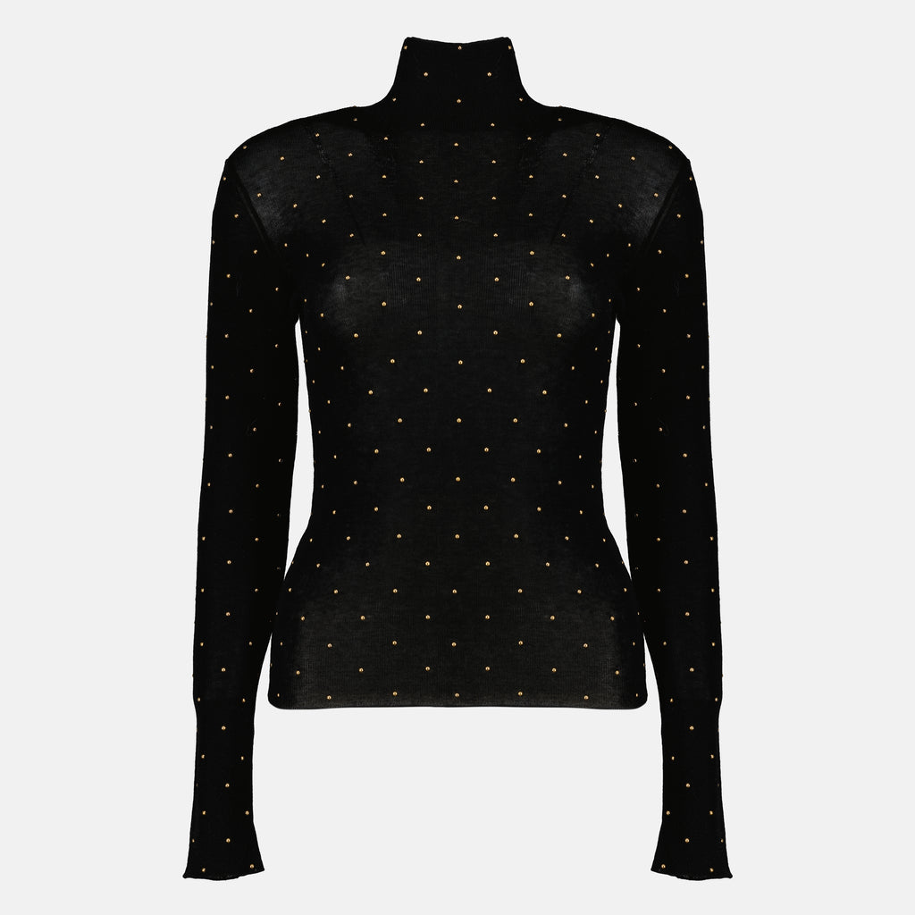 Image de l'article Col roulé en laine fine à détail de la marque Rabanne pour Femme - Saison Printemps-Été 2026 - Vue de Face