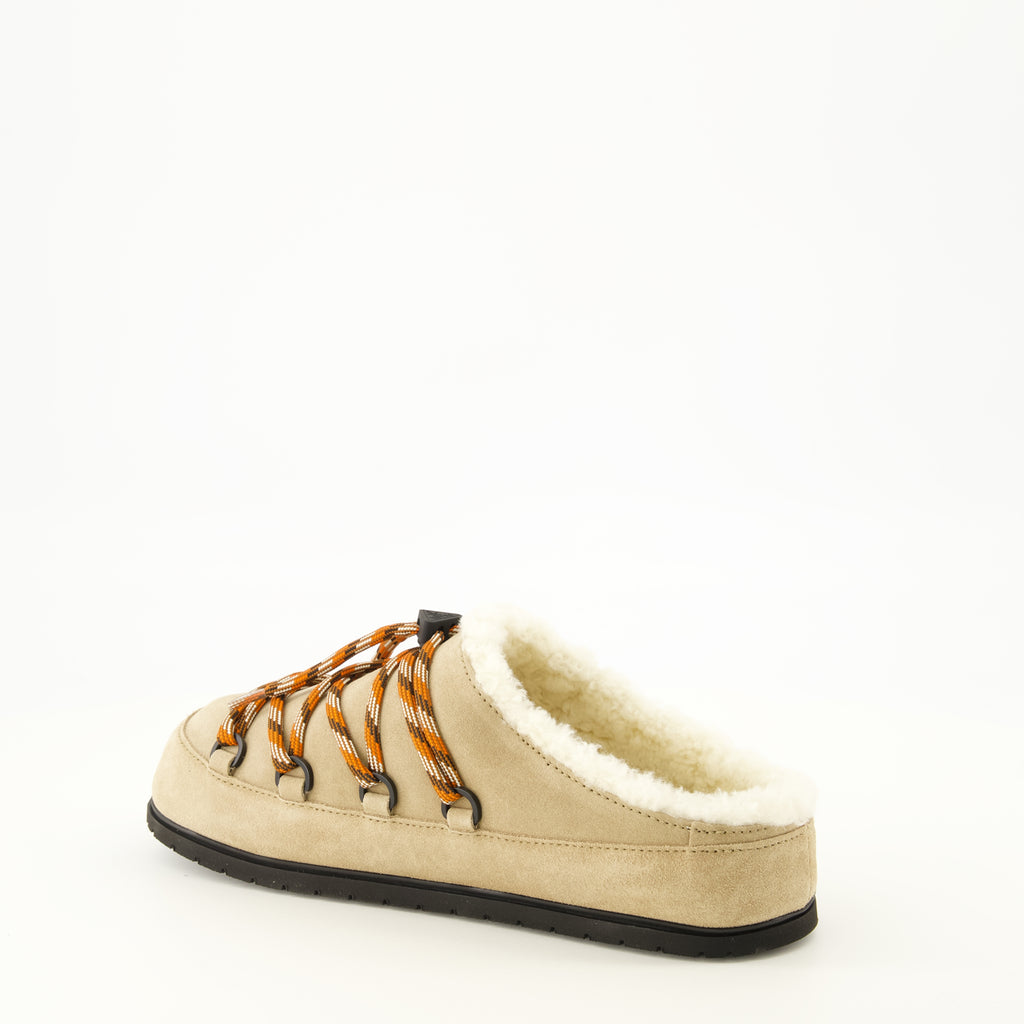 Chaussures ouvertes Mules de Pêlo Beijes Prada Beige Femme
