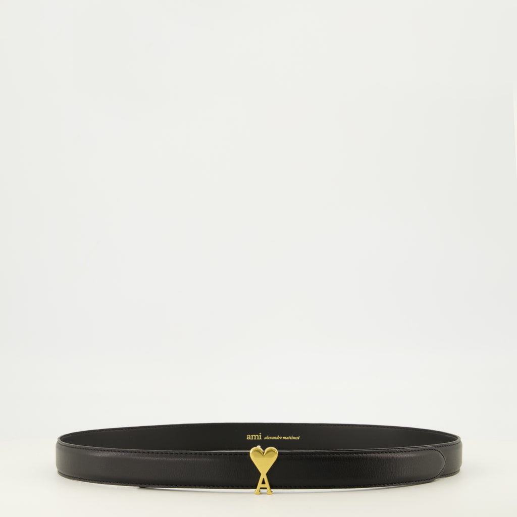Ceintures Ceinture AMI de coeur noir Ami PARIS Noir Unisexe
