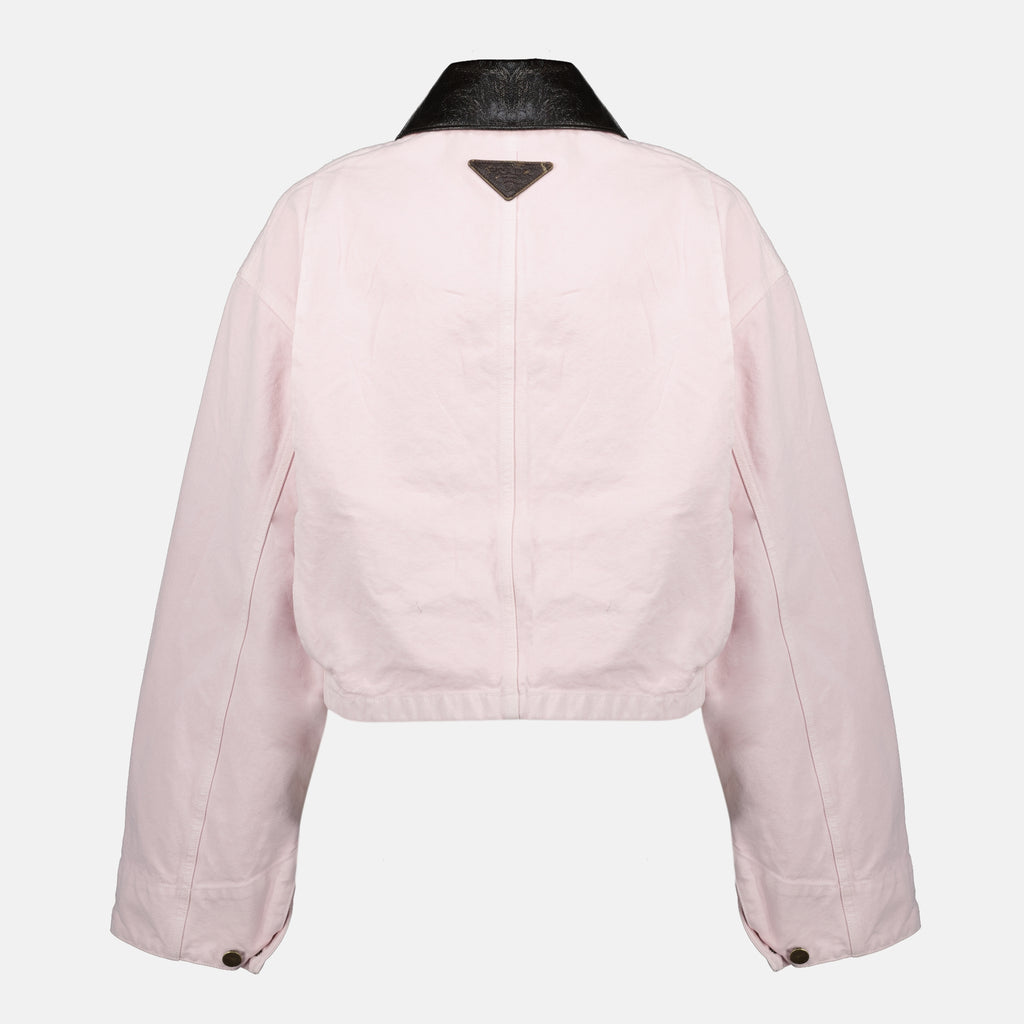 Bild der Prada Damen Rosa Denimjacke - Frühling-Sommer 2026 - Rückansicht