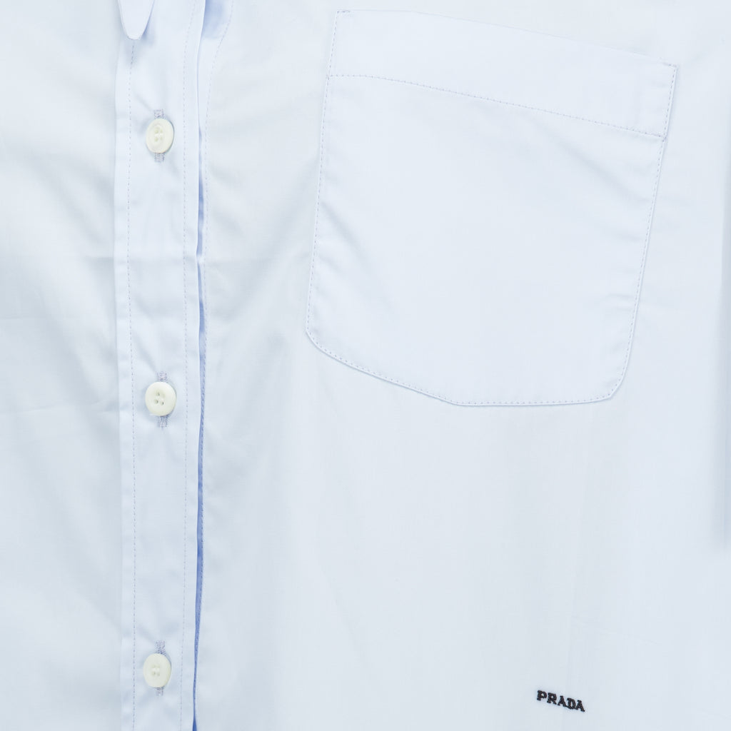 Chemises Blaues Popeline-Hemd Prada Bleu Femme