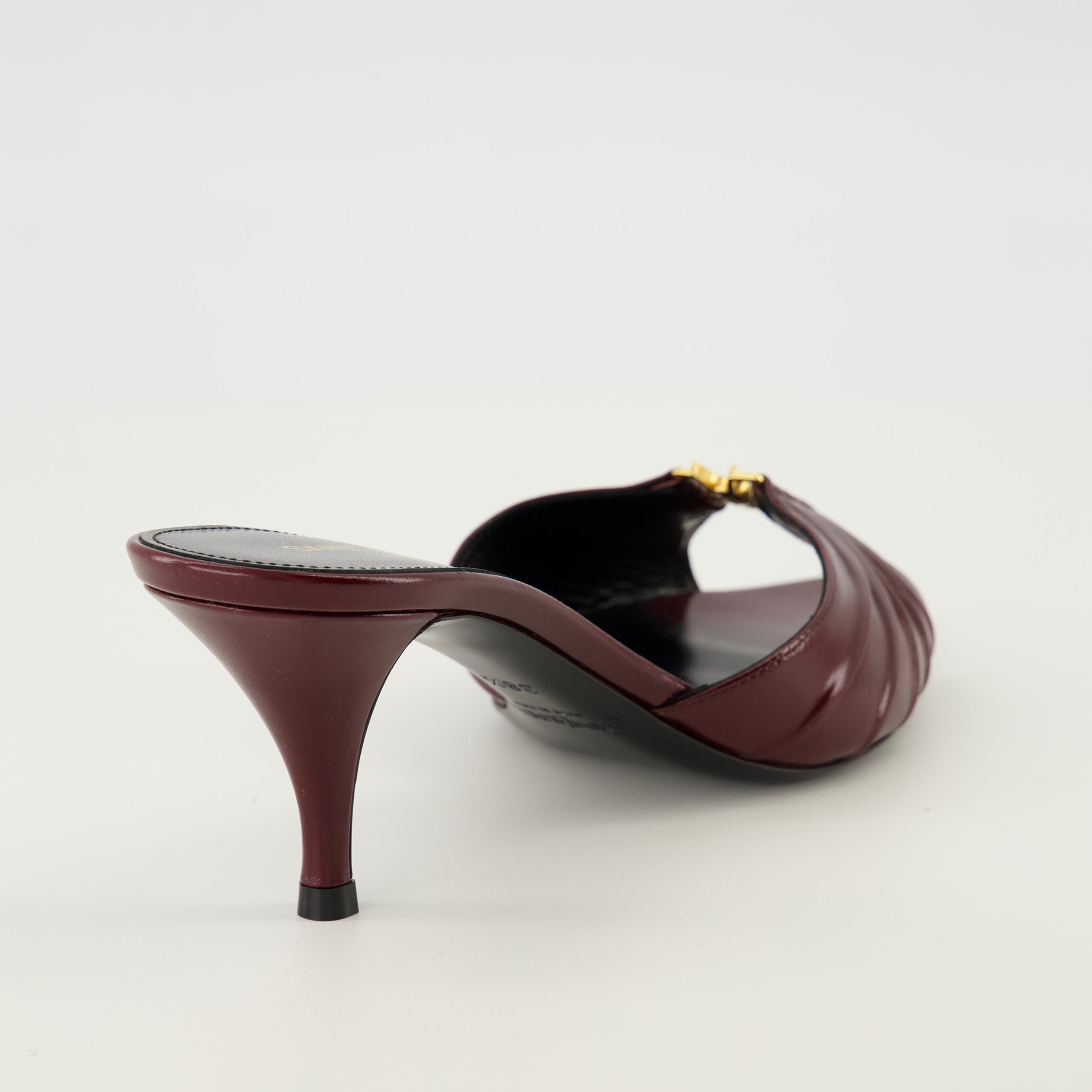 Image de l'article Mules à talons Babylone bordeaux de la marque Saint Laurent pour Femme - Saison Printemps-Été 2026 - Vue arrière