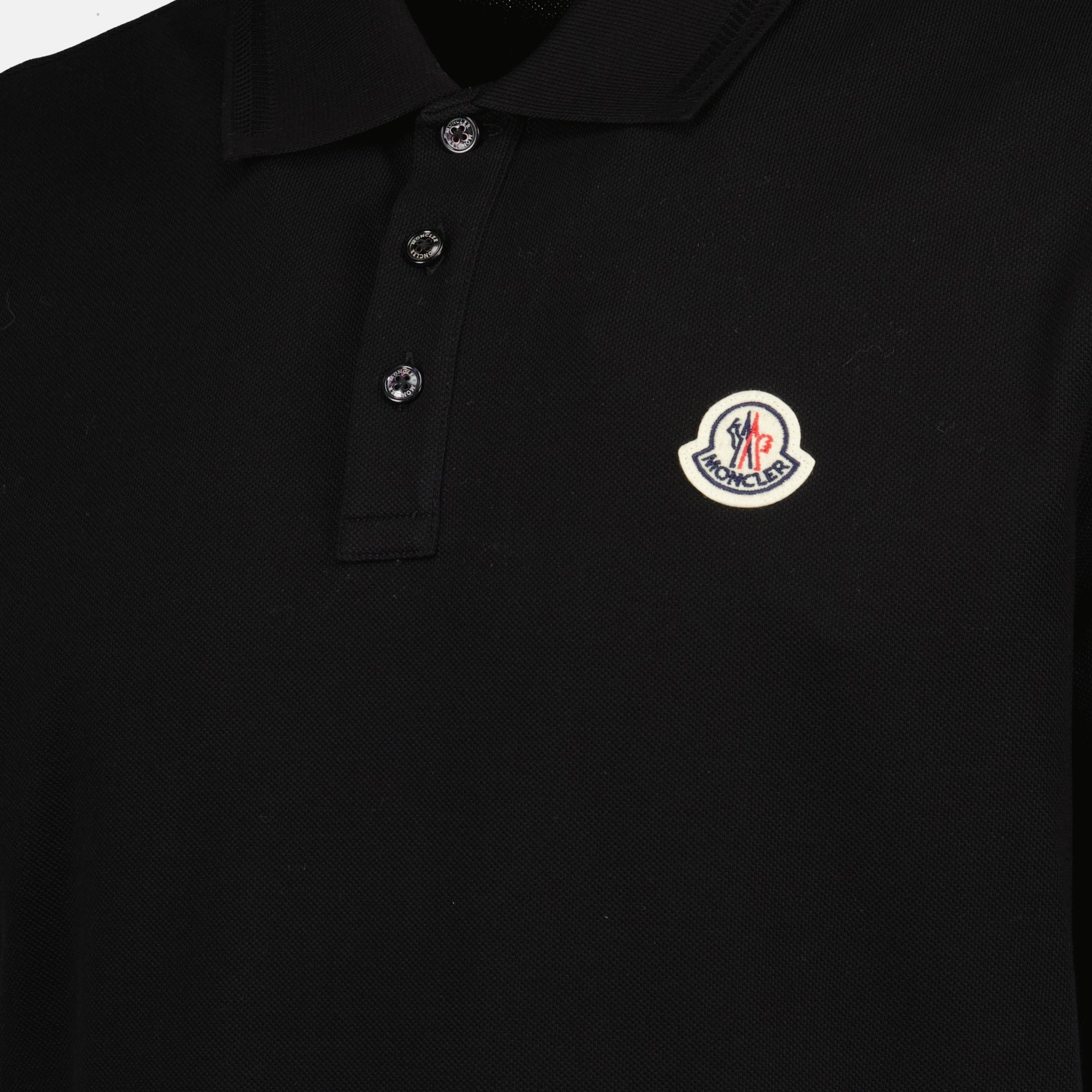 Polos Polo de Algodón Piqué Moncler Negro Hombres