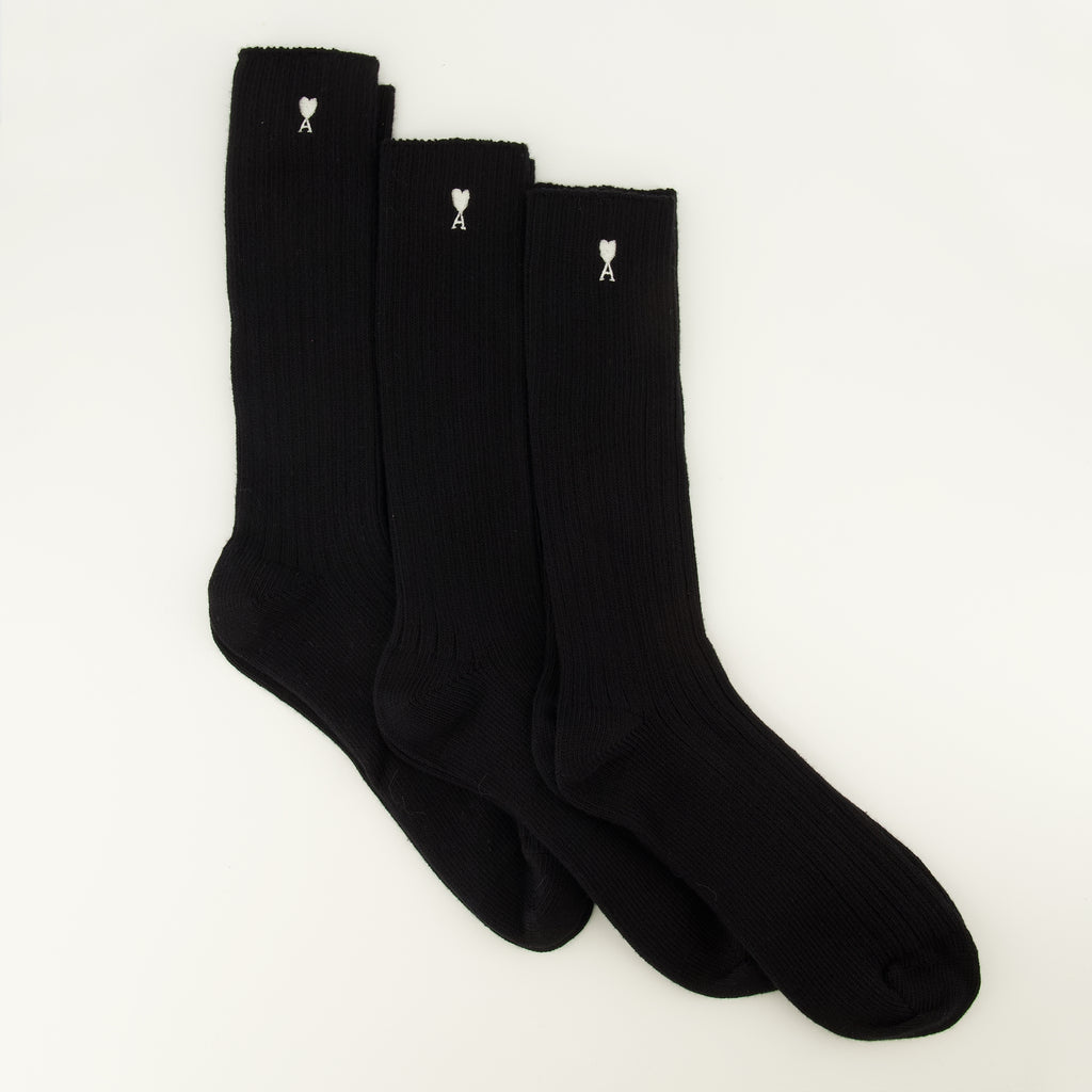 Sous-vêtements et homewear Lot de trois chaussettes AMI de coeur Ami PARIS Noir Unisexe