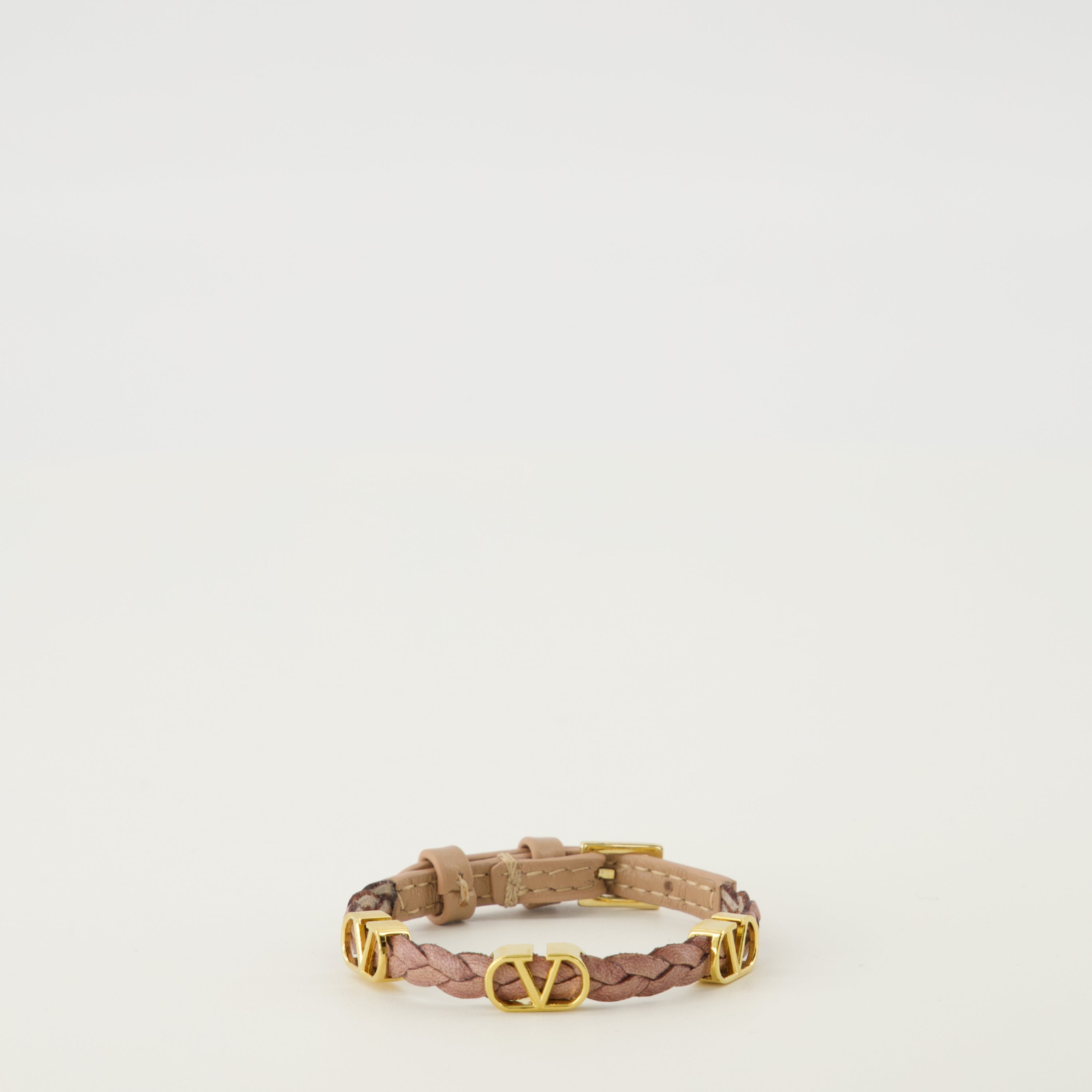 Image de l'article Bracelet en cuir Vlogo rose de la marque Valentino Garavani pour Femme - Saison Printemps-Été 2026 - Vue de Face