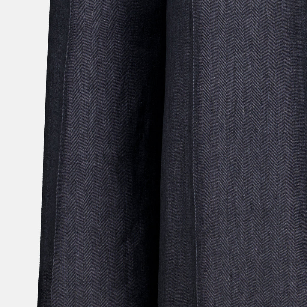 Pantalons Calças Largas de Linho Chevron Cinza Max Mara Gris Femme