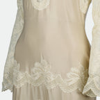Kleider Robe longue en dentelle Rabanne Weiß Femme